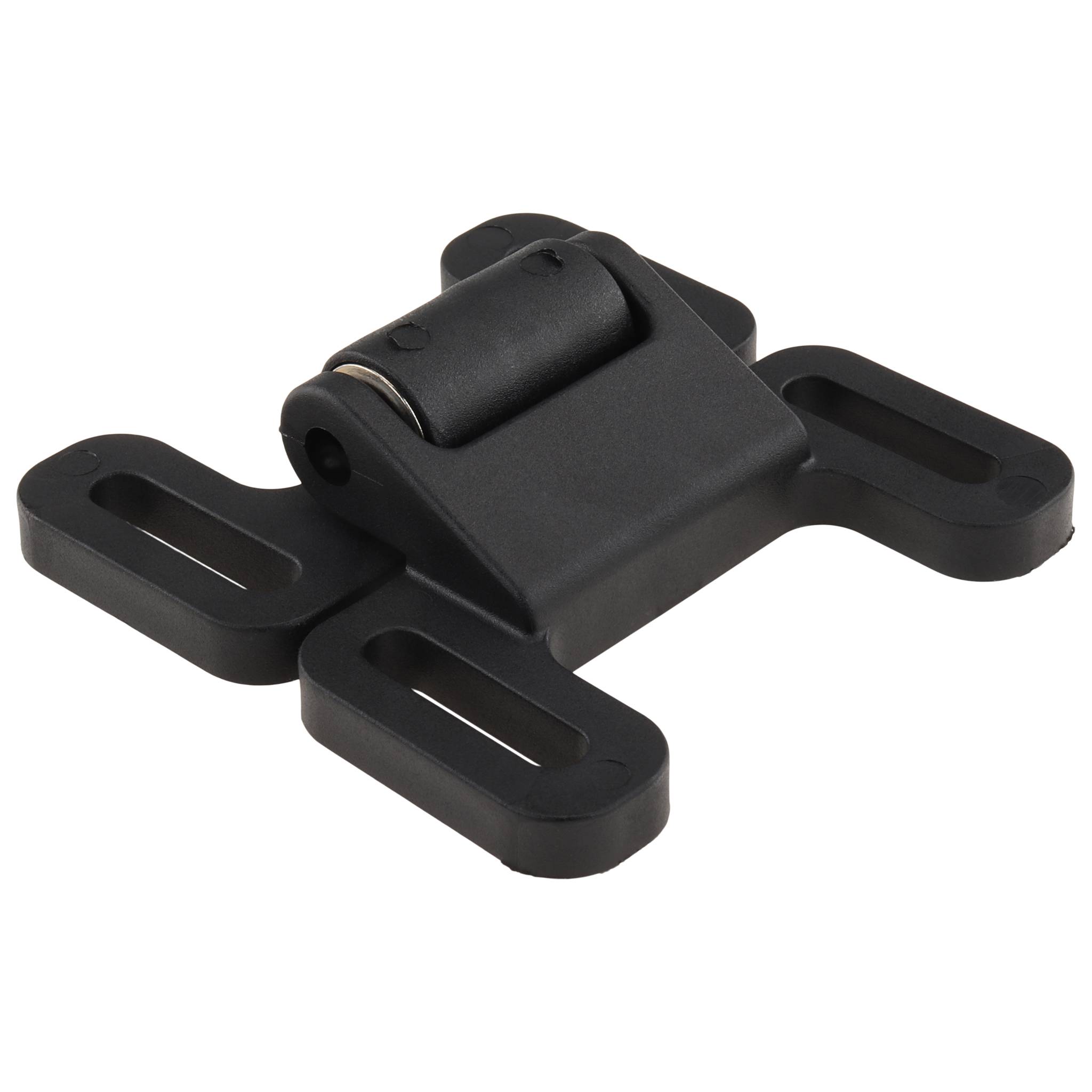 Verschluß, Doppelkugelschnäpper, 76x74x23, Kunststoff PA, blank, schwarz