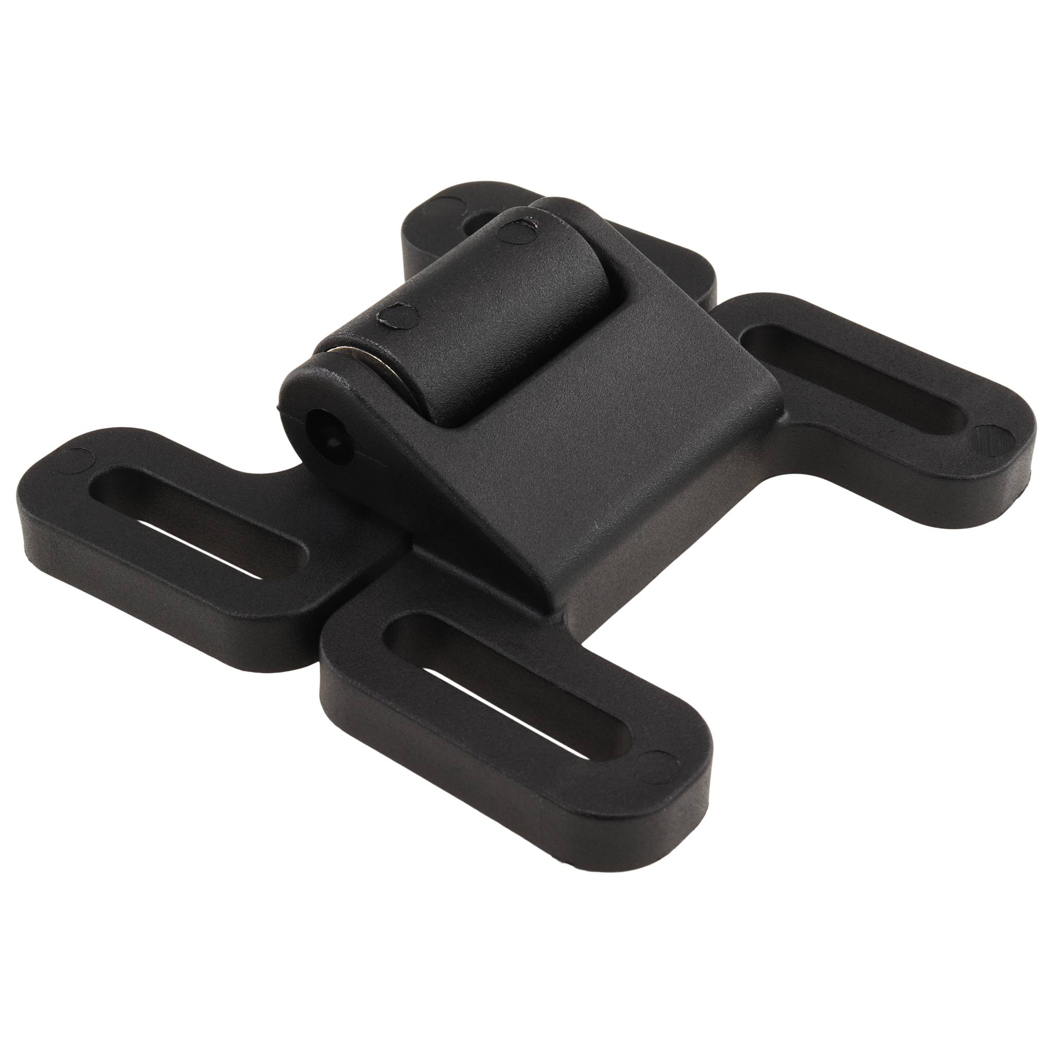 Verschluß, Doppelkugelschnäpper, 76x74x23, Kunststoff PA kohlefaserverstärkt, blank, schwarz