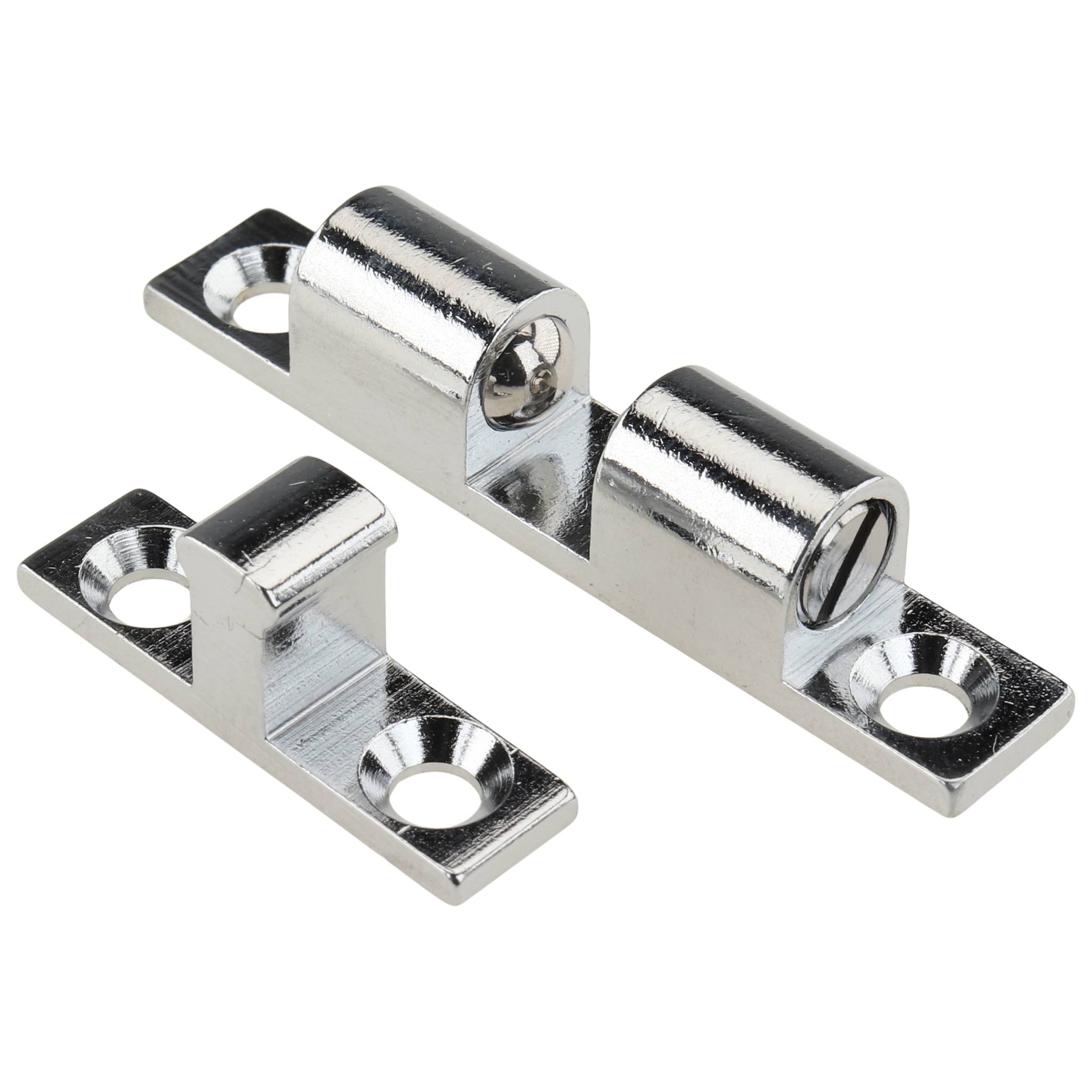 Verschluß, Doppelkugelschnäpper, 44, Messing, verchromt, chrom