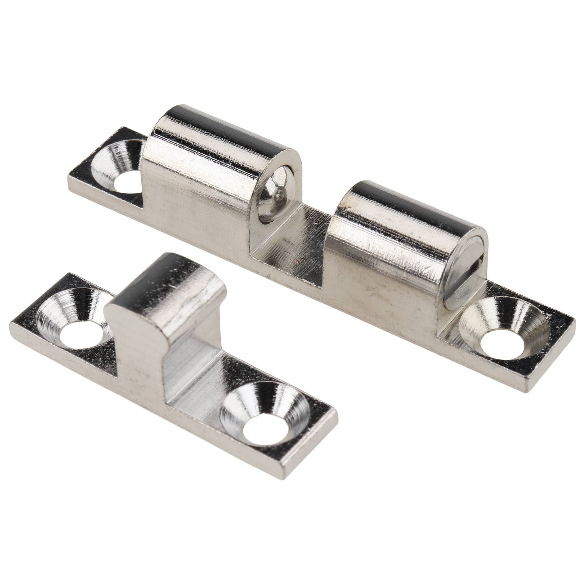 Verschluß, Doppelkugelschnäpper, 49, Messing, verchromt, chrom