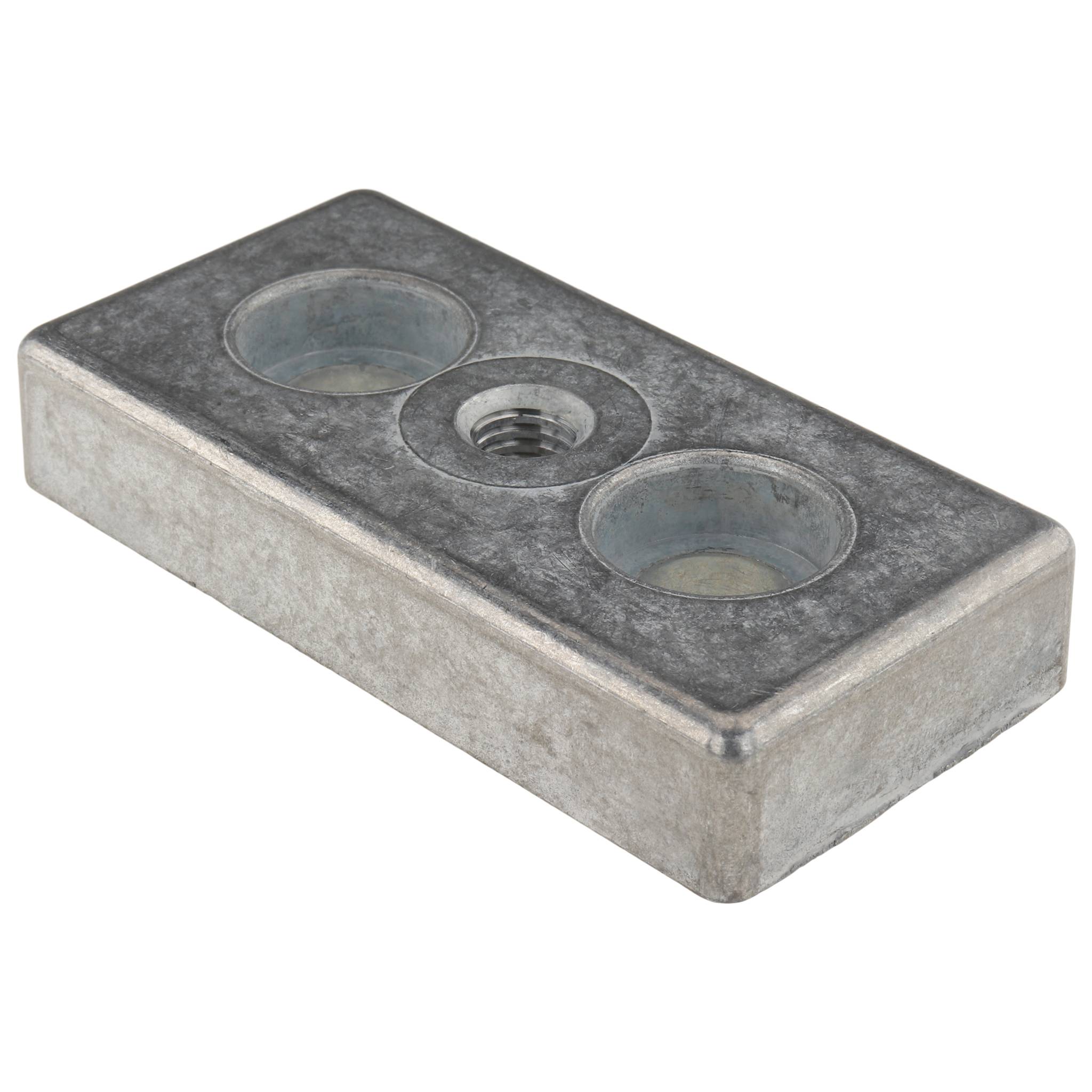 Platte, Transport- und Fußplatte M10, 45x90x16, Zink-Druckguß, blank