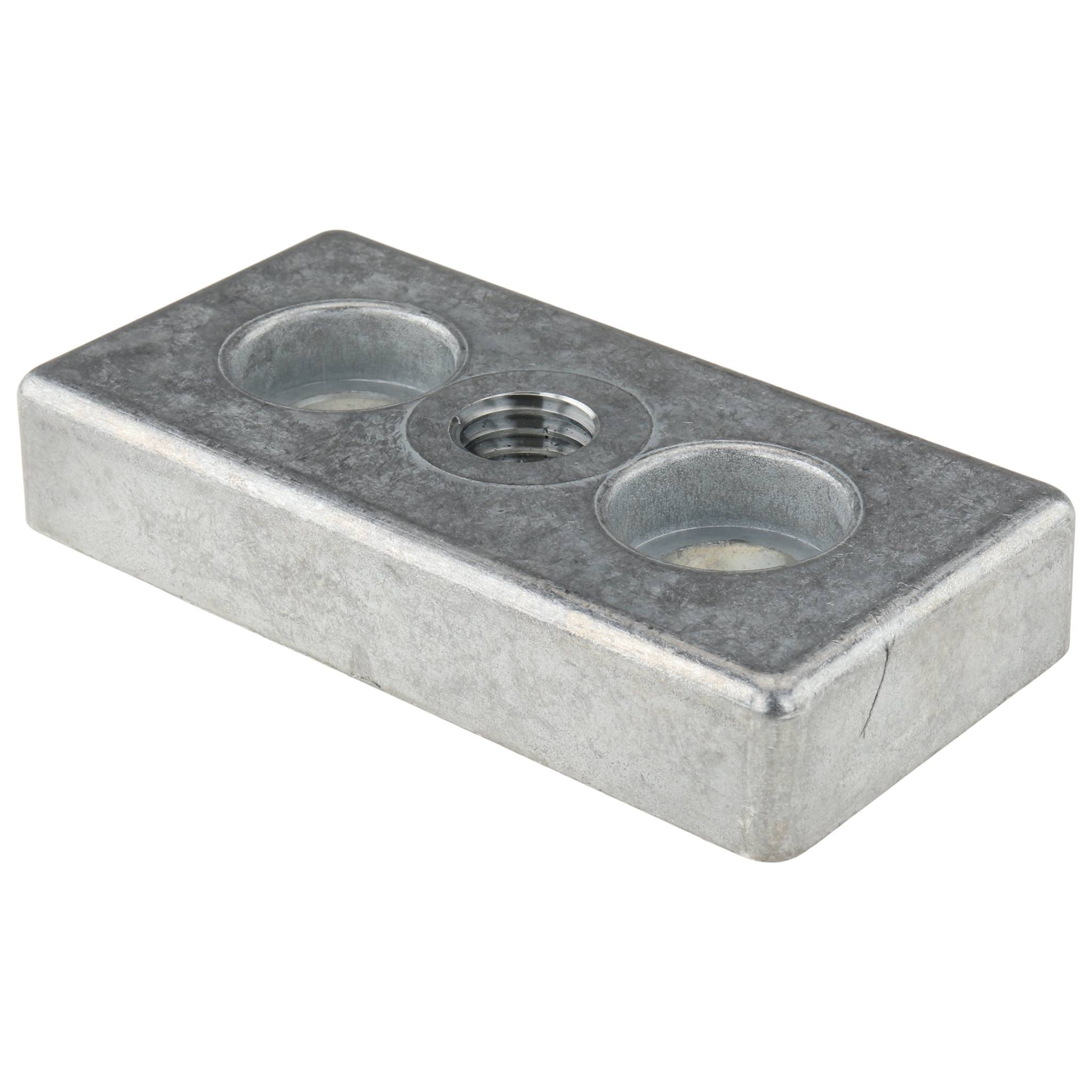 Platte, Transport- und Fußplatte M14, 45x90x16, Zink-Druckguß, blank