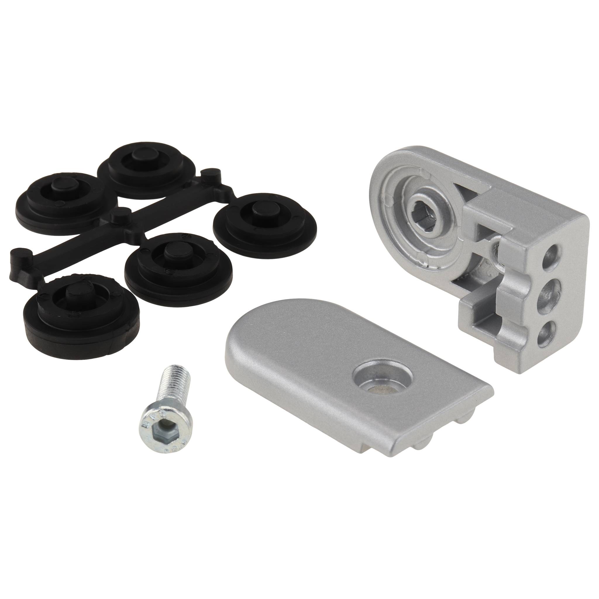 Glasscheibenhalter, Zink, pulverbeschichtet, alufarbig