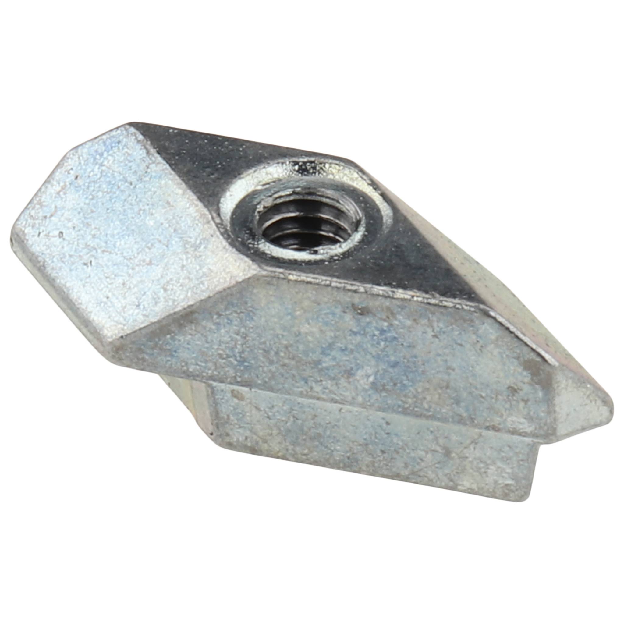 Rhombusmutter M4, 19x14x8,3, Zink-Druckguß, blank