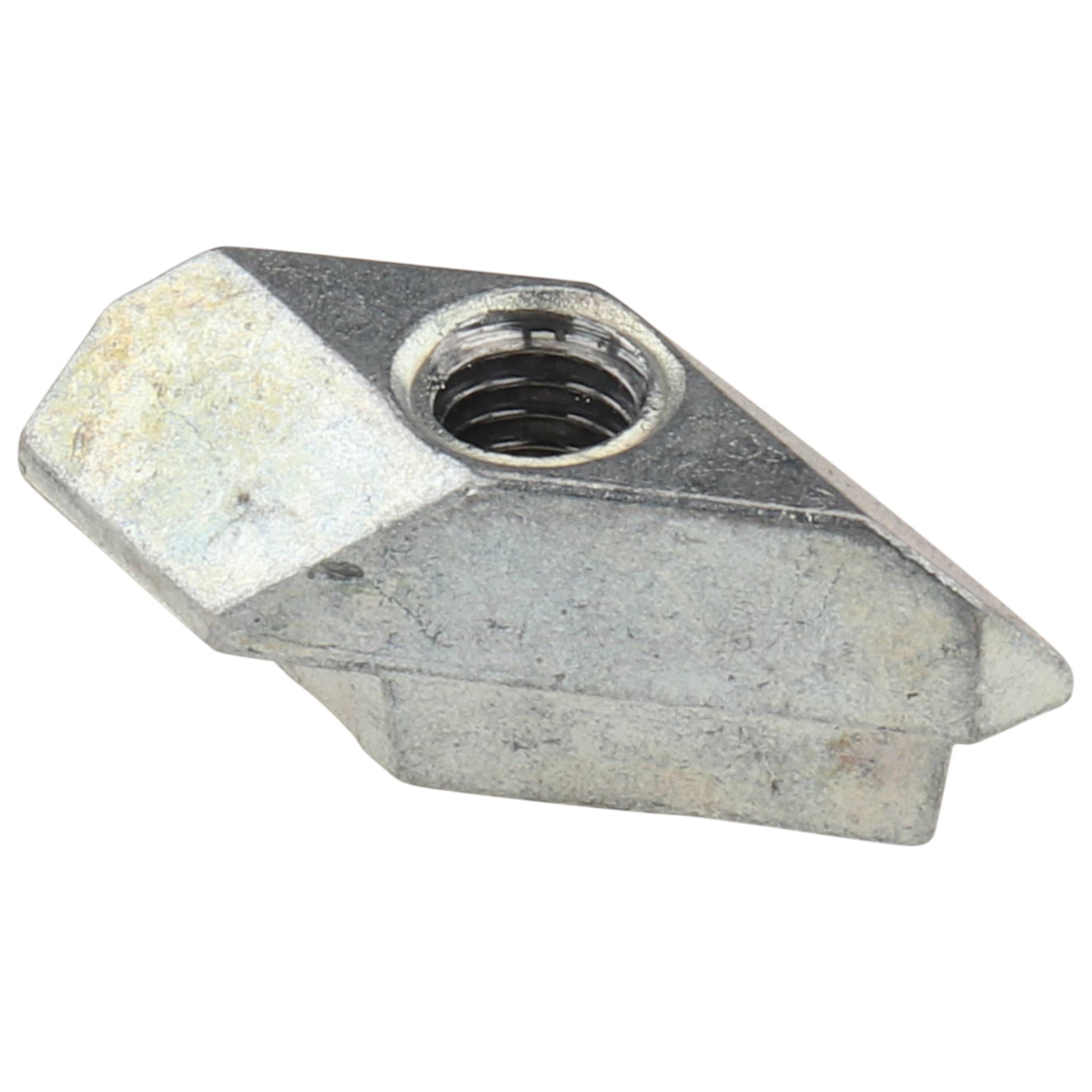 Rhombusmutter M5, 19x14x8,3, Zink-Druckguß, blank