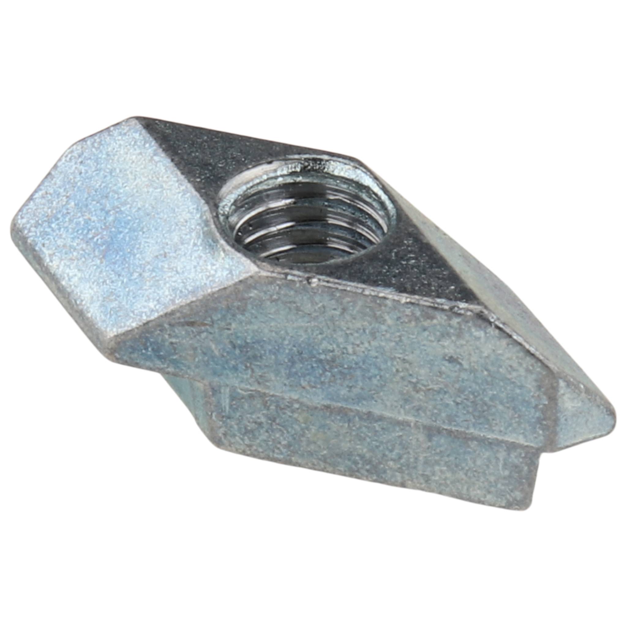 Rhombusmutter M6, 19x14x8,3, Zink-Druckguß, blank