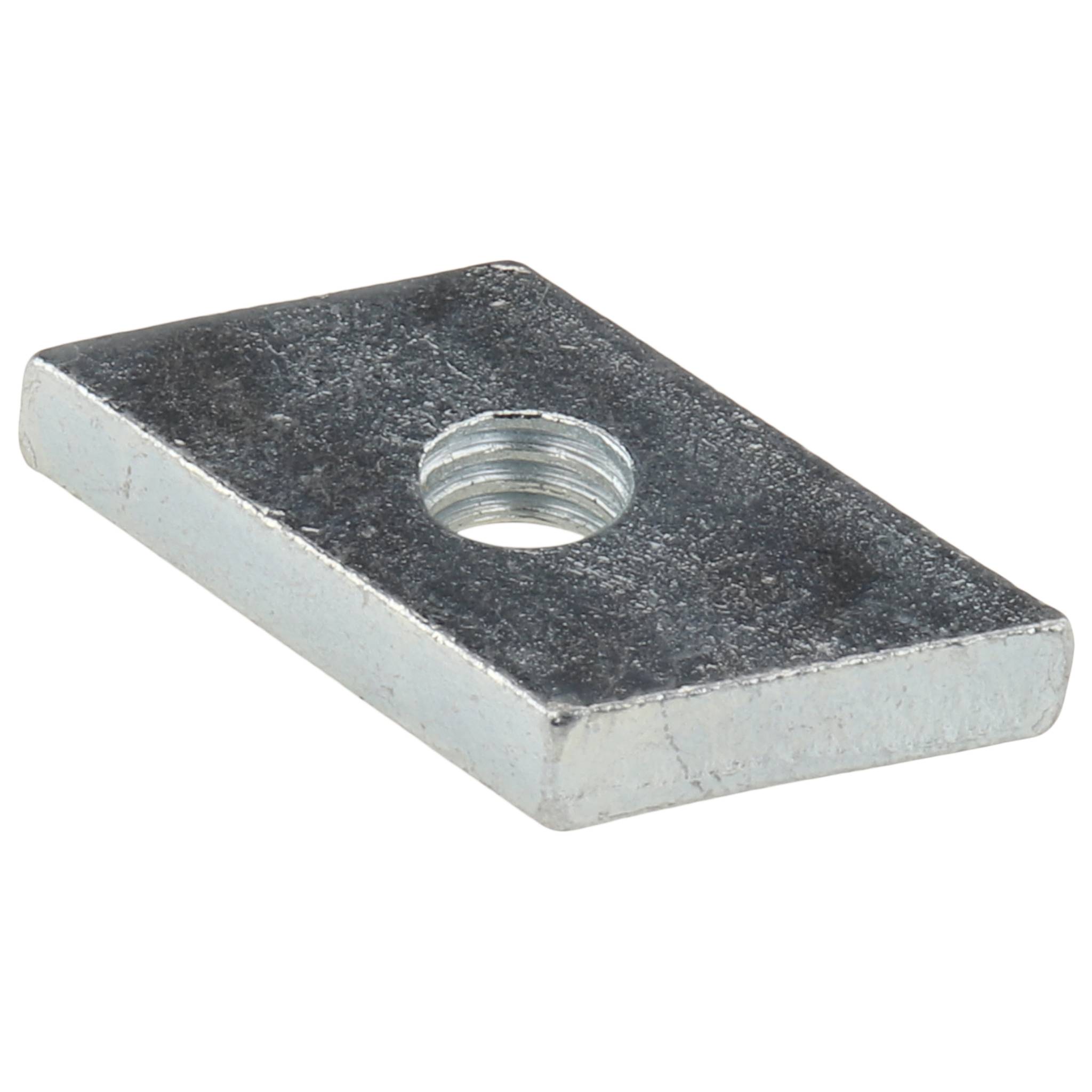 Rhombus-Gewindeplatte M6, 20x13x4, Stahl, verzinkt