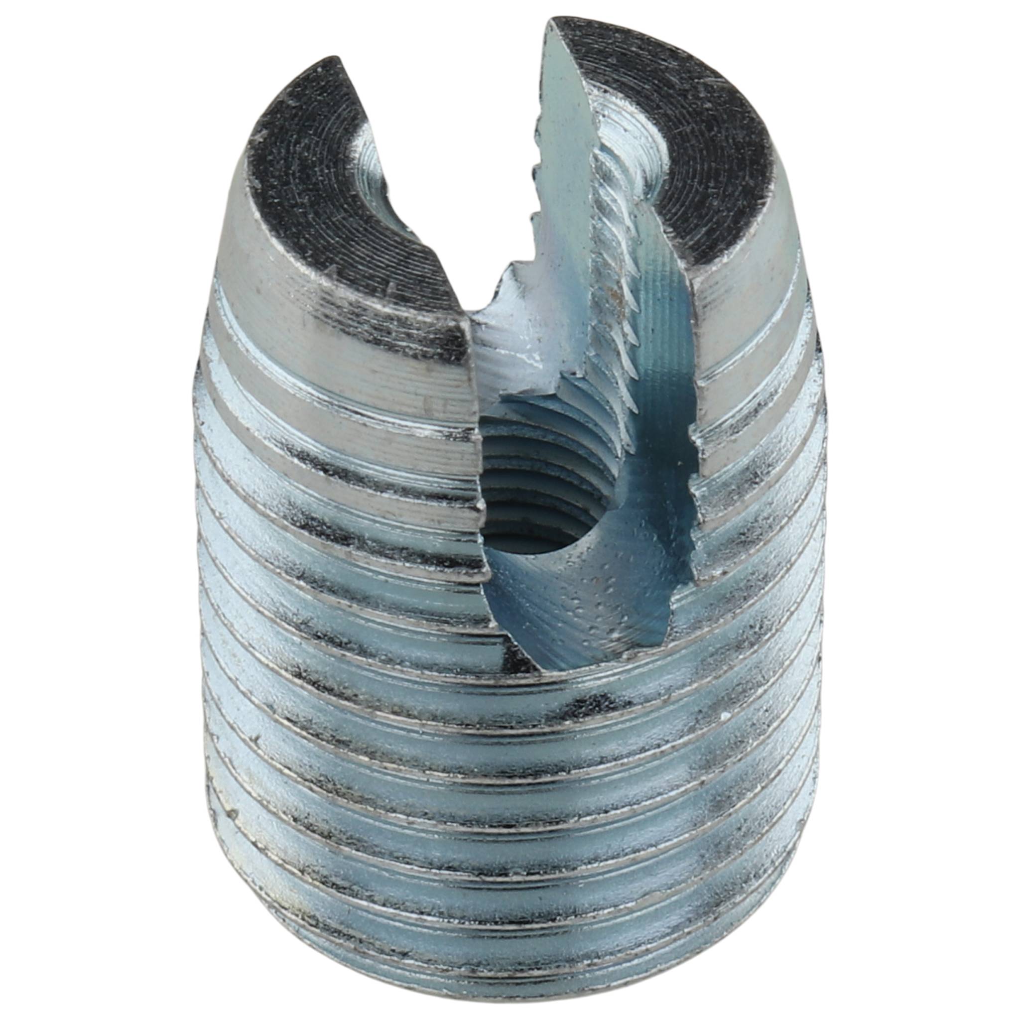 Buchse, Schneidbuchse, M6x20, Stahl, verzinkt, blau