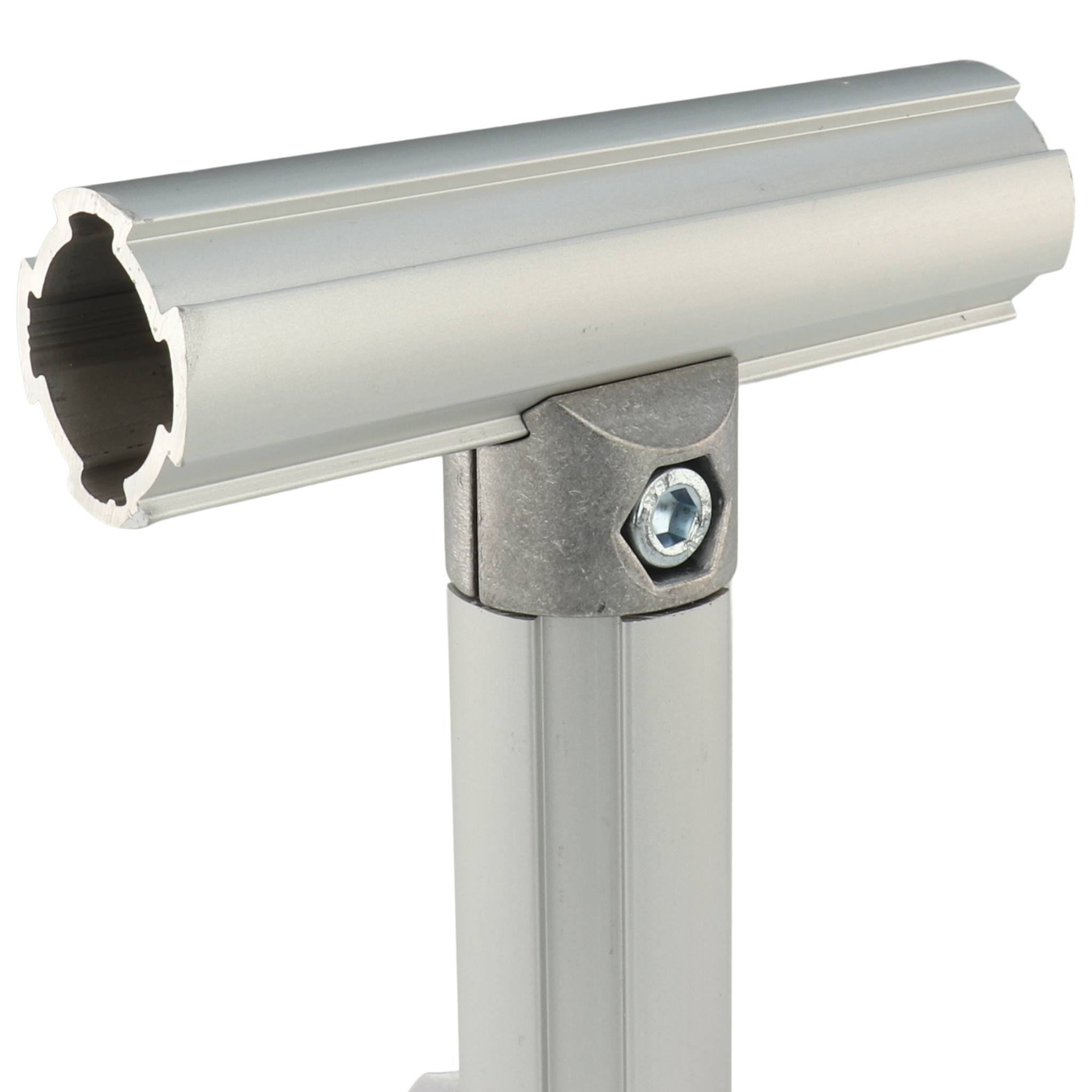 Verbinder, Aussenliegender T-Verbinder D28, D28x50, Aluminiumdruckguß, blank, alufarbig