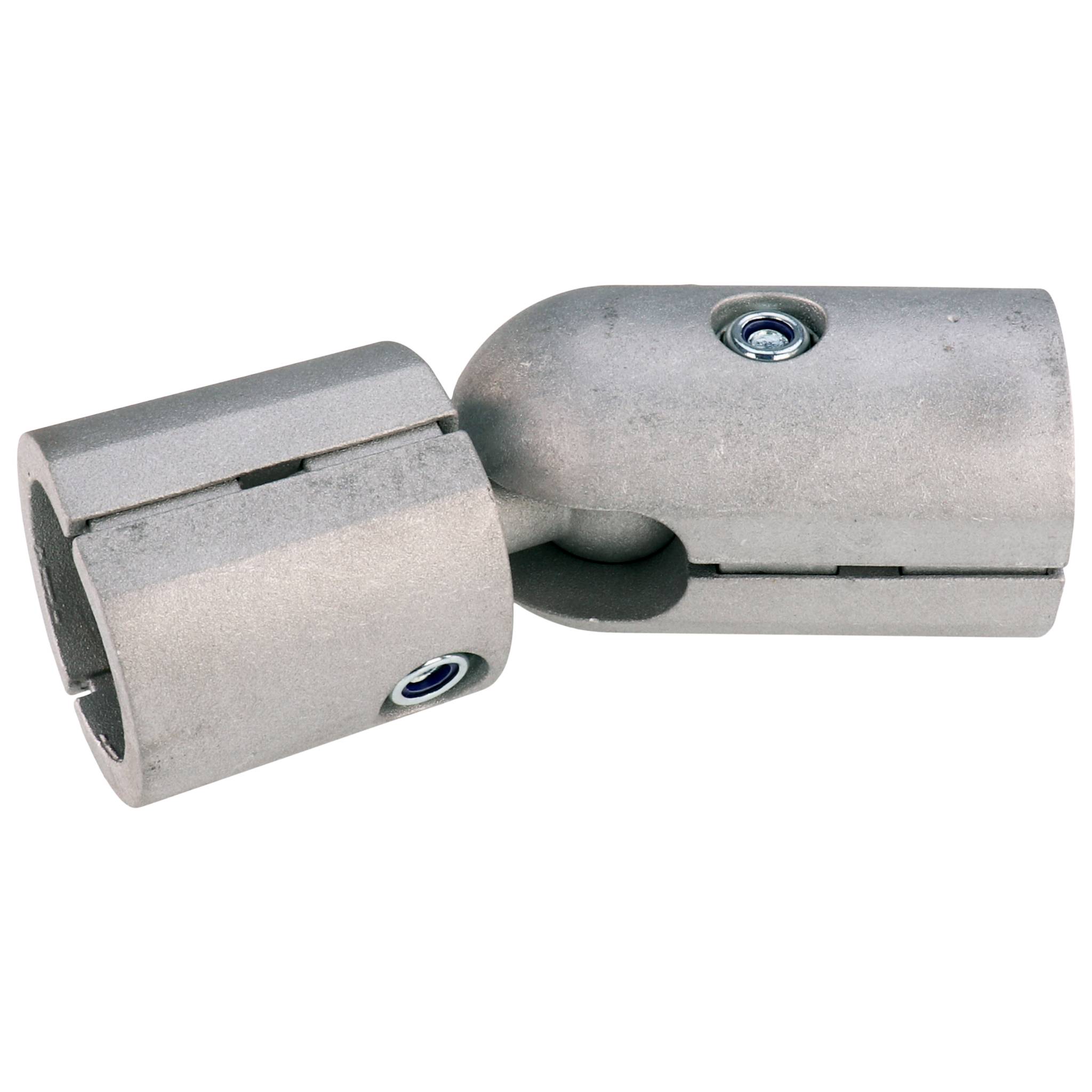 Verbinder, Aussenliegender Kugel-Stossverbinder D30, 115x38x38, Aluminiumdruckguß, alufarbig