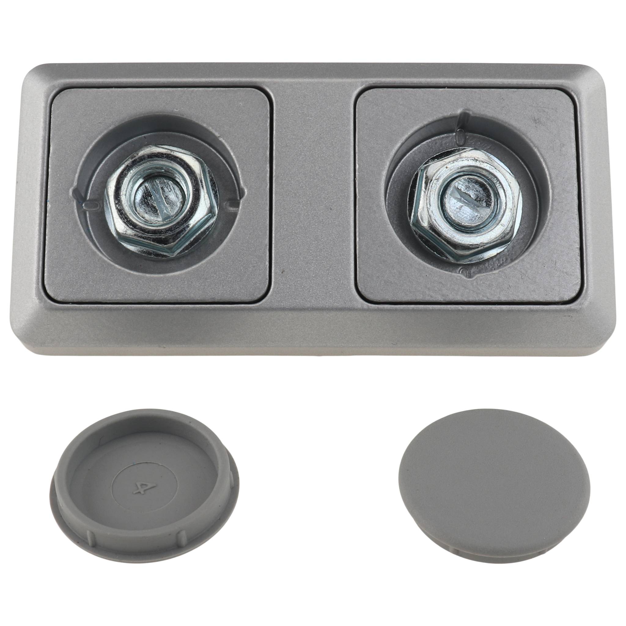 Platte, Verbinderplatte, 80x40x10, Aluminiumdruckguß, pulverbeschichtet, alufarbig