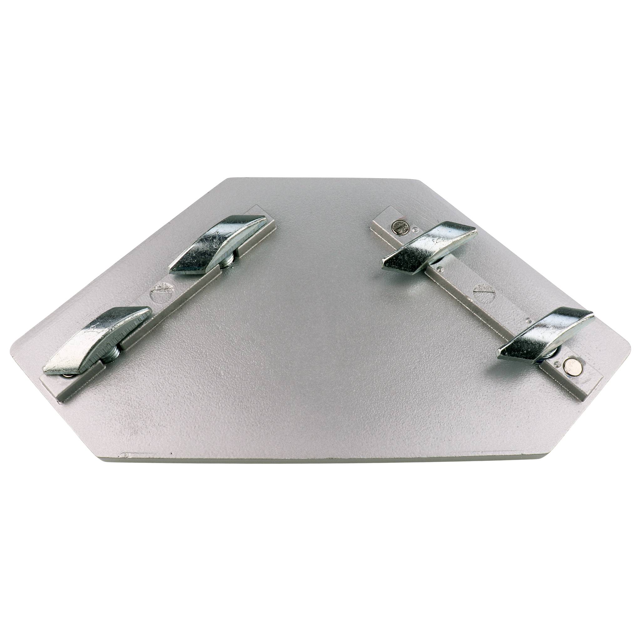 Platte, Verbinderplatte, 119x119x10, Aluminiumdruckguß, pulverbeschichtet, alufarbig