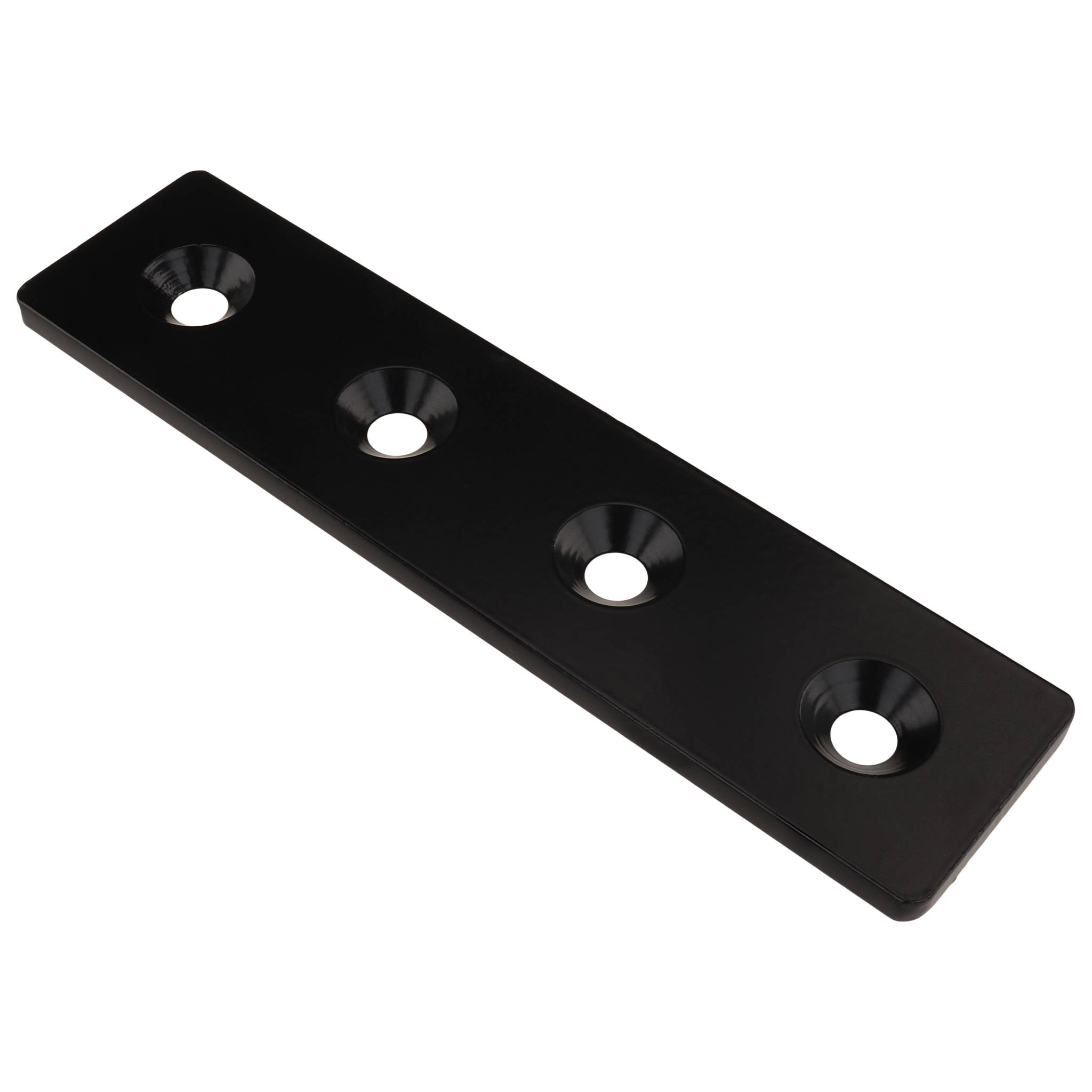 Platte, Verbinderplatte, 160x40x5, Stahl, pulverbeschichtet, schwarz