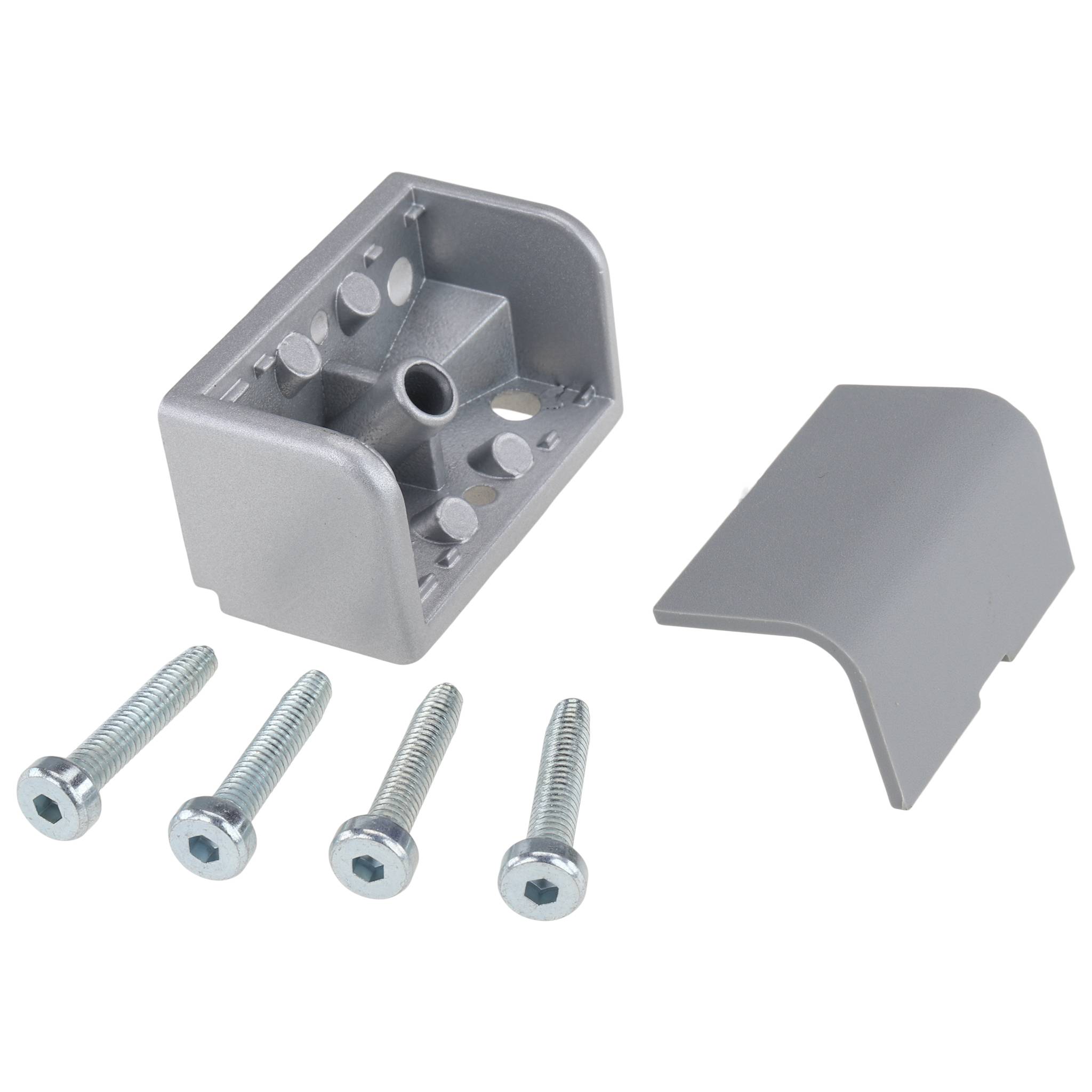 Verbinder, Rahmen Eckverbinder, 40x20x20, Aluminiumdruckguß, pulverbeschichtet, alufarbig