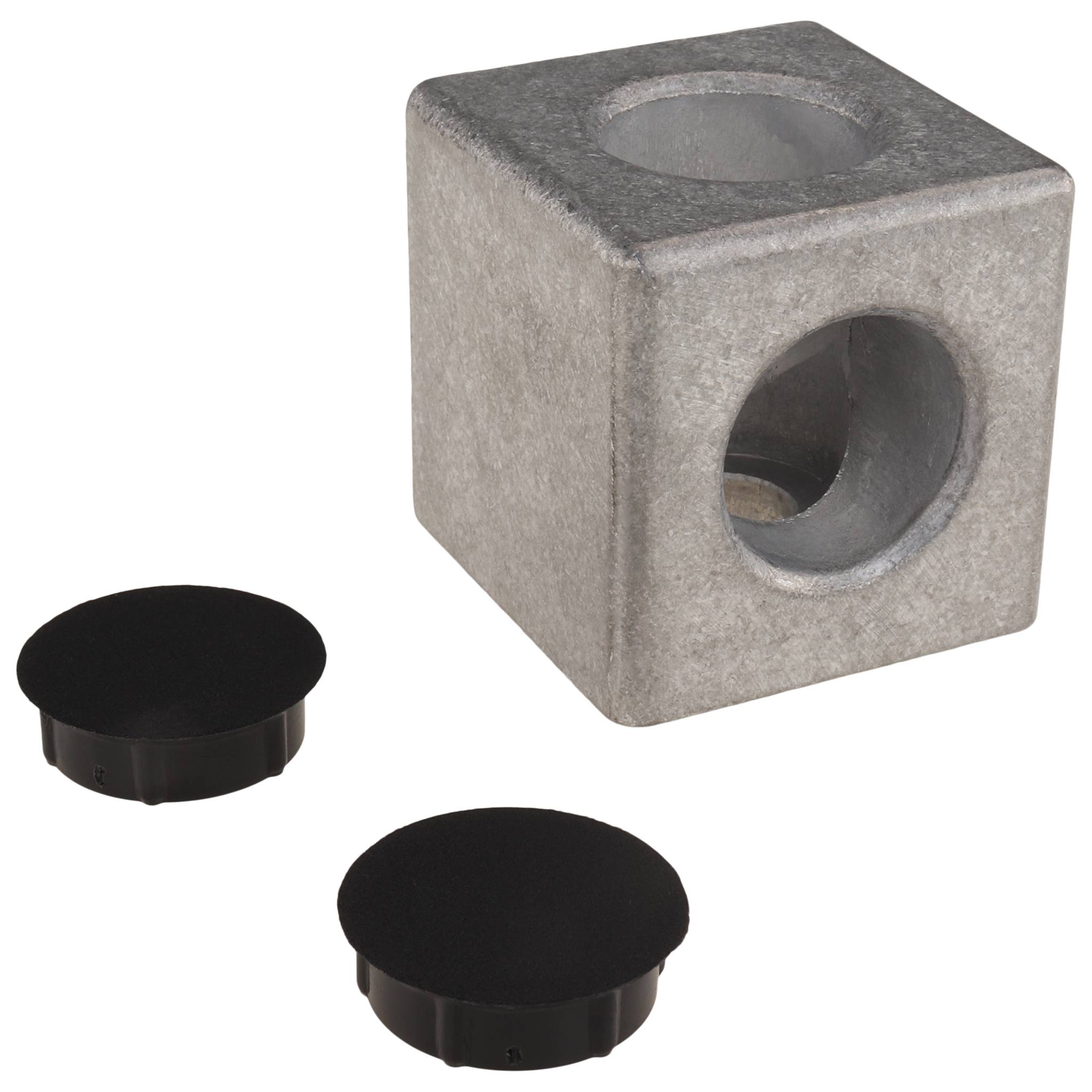 Verbinder, Würfelverbinder, 45x45x45, Aluminiumdruckguß, blank, alufarbig