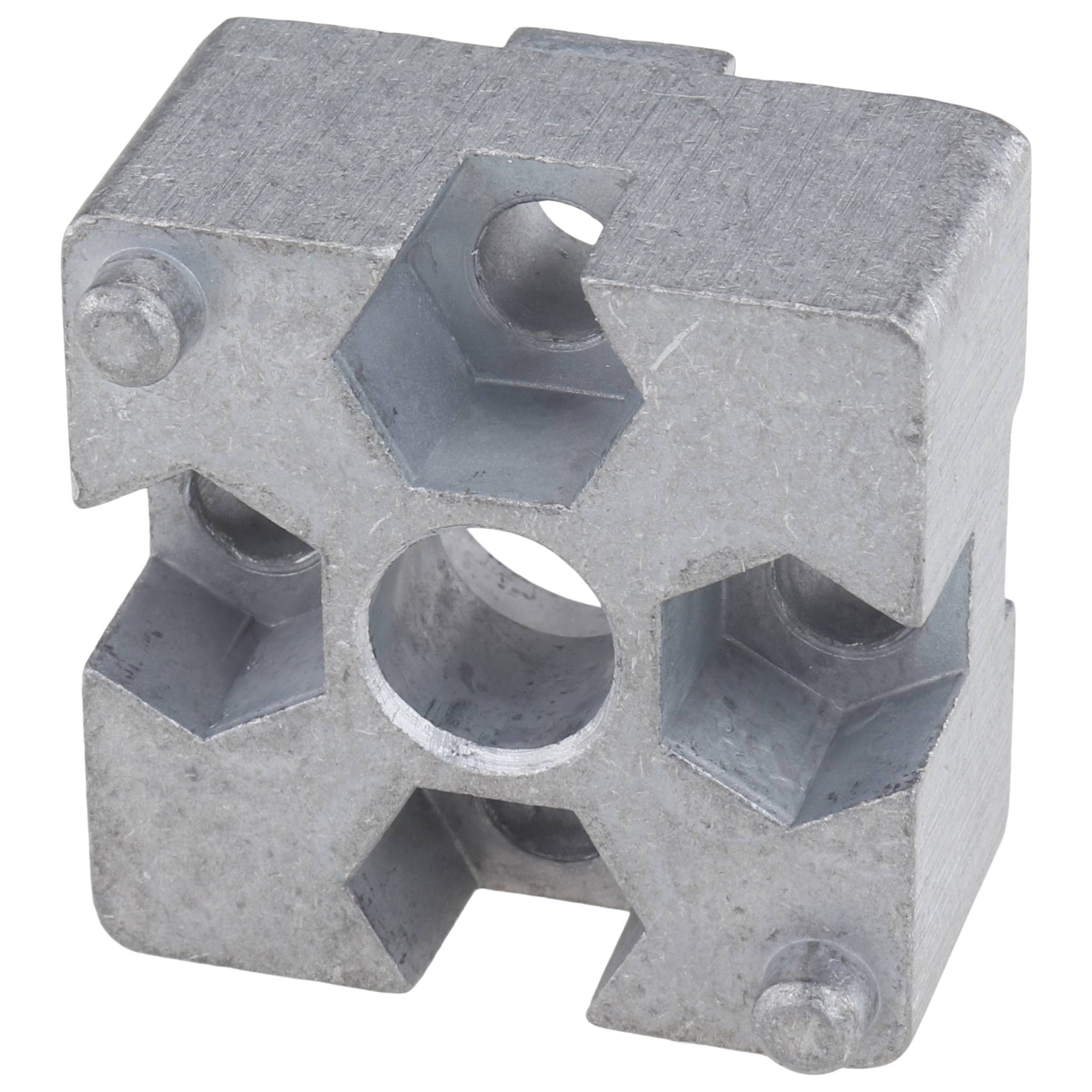 Verbinder, Plattenverbinder, 30x30x15, Aluminiumdruckguß, blank, alufarbig