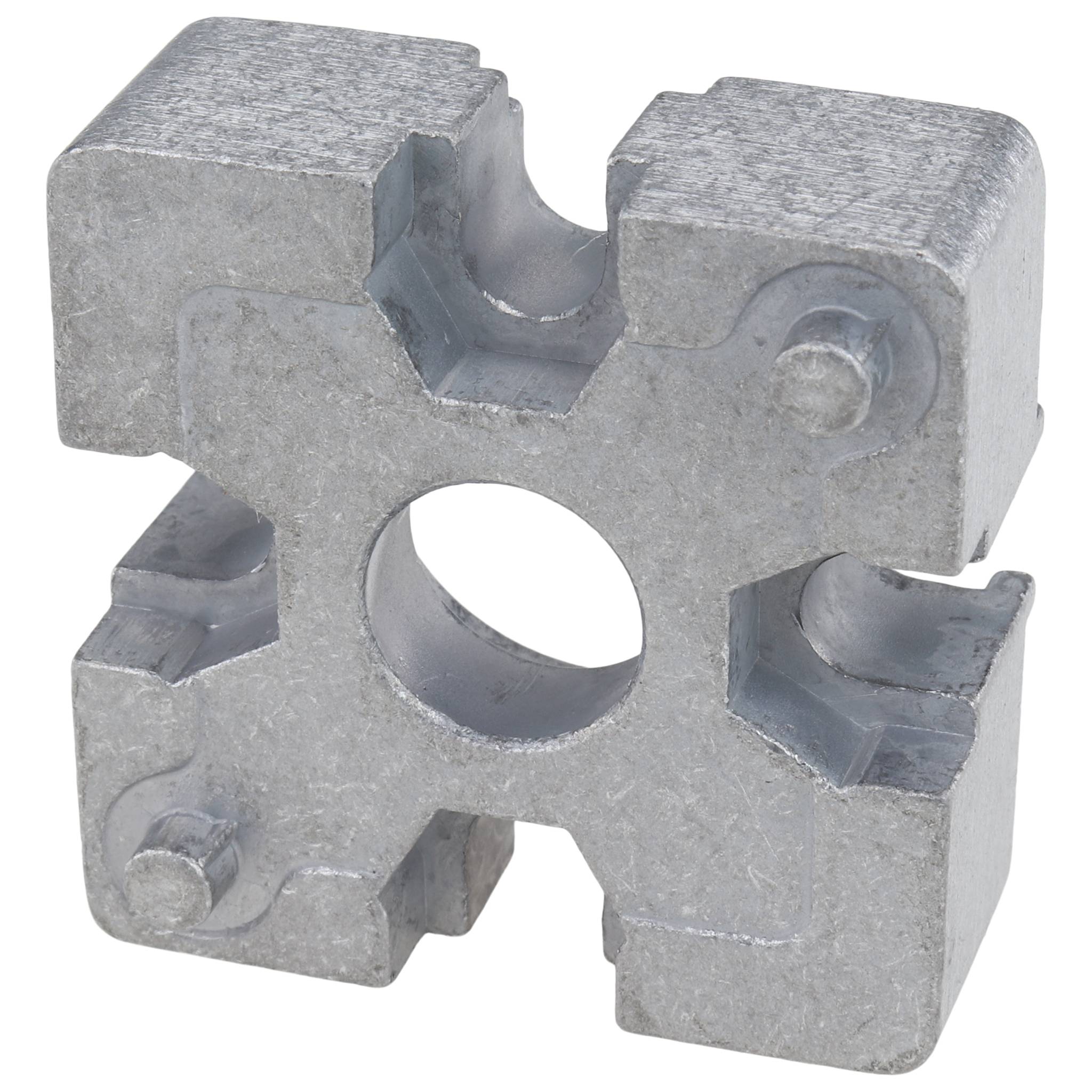 Verbinder, Plattenverbinder, 40x40x15, Aluminiumdruckguß, blank, alufarbig