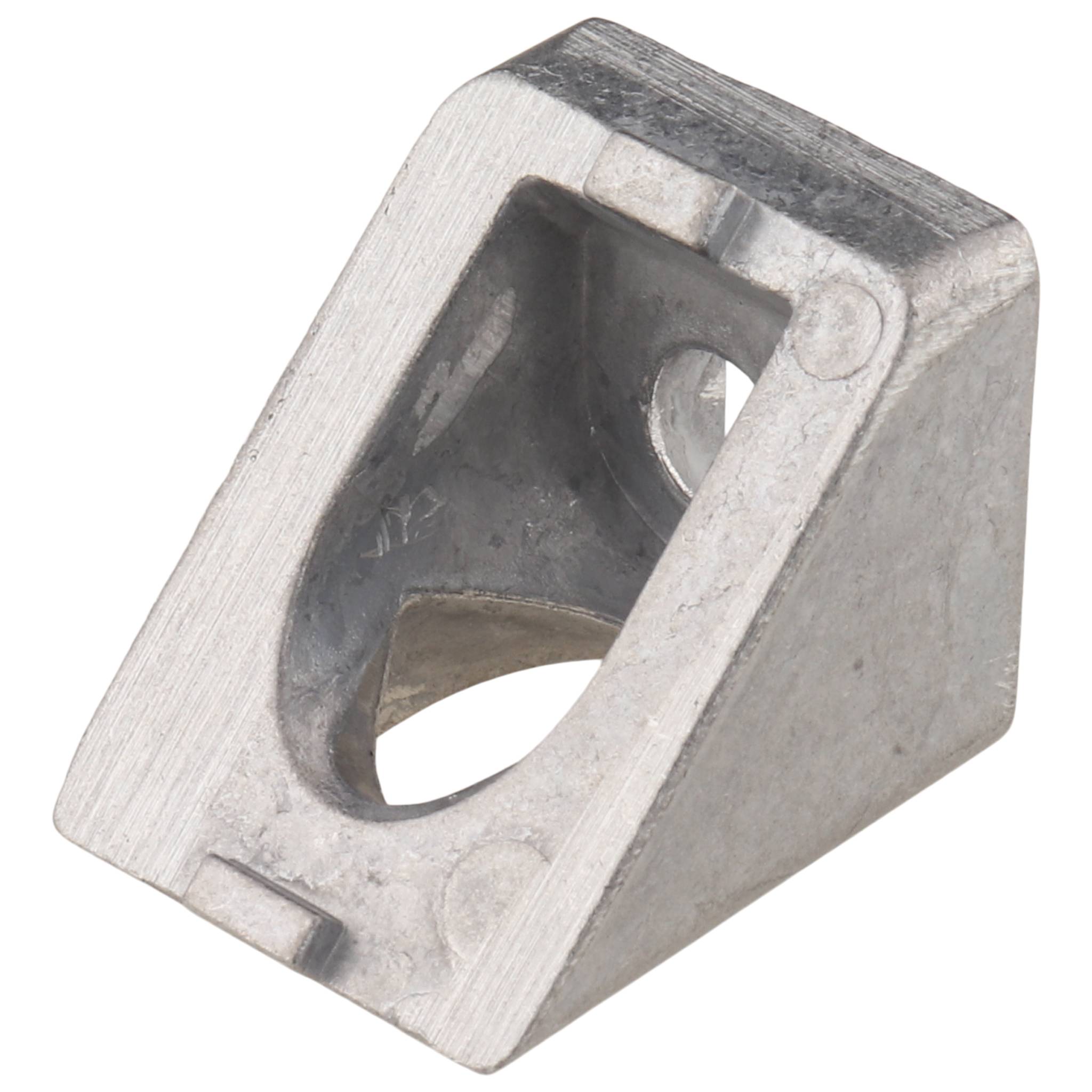 Verbinder, Winkelverbinder 45°, 20x20x20, Aluminiumdruckguß, blank, alufarbig