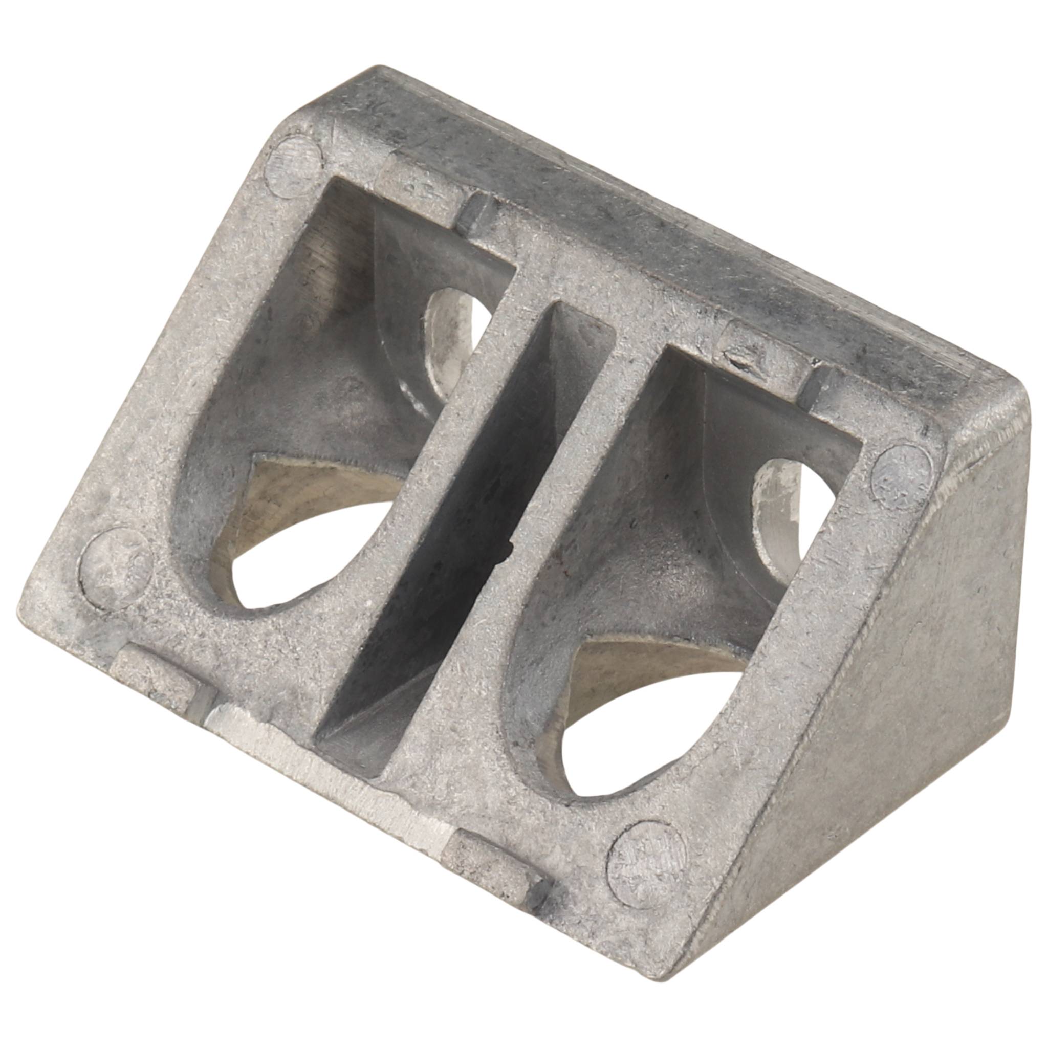 Verbinder, Winkelverbinder 45°, 40x20x20, Aluminiumdruckguß, blank, alufarbig