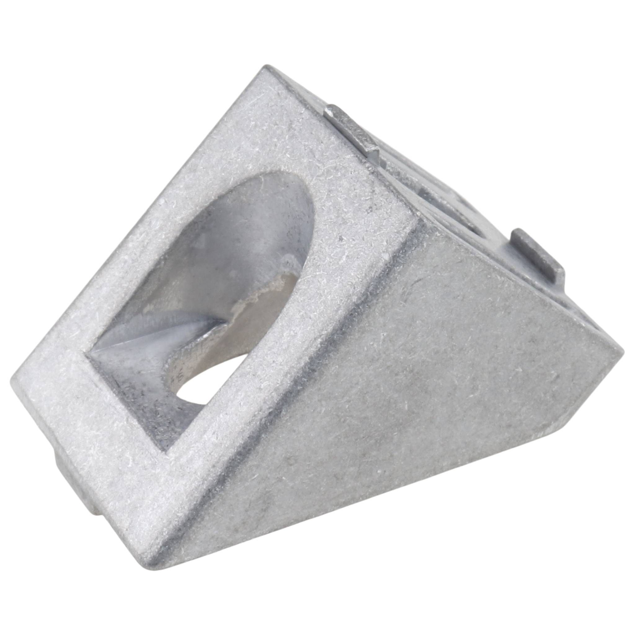 Verbinder, Winkelverbinder 45°, 30x30x30, Aluminiumdruckguß, blank, alufarbig