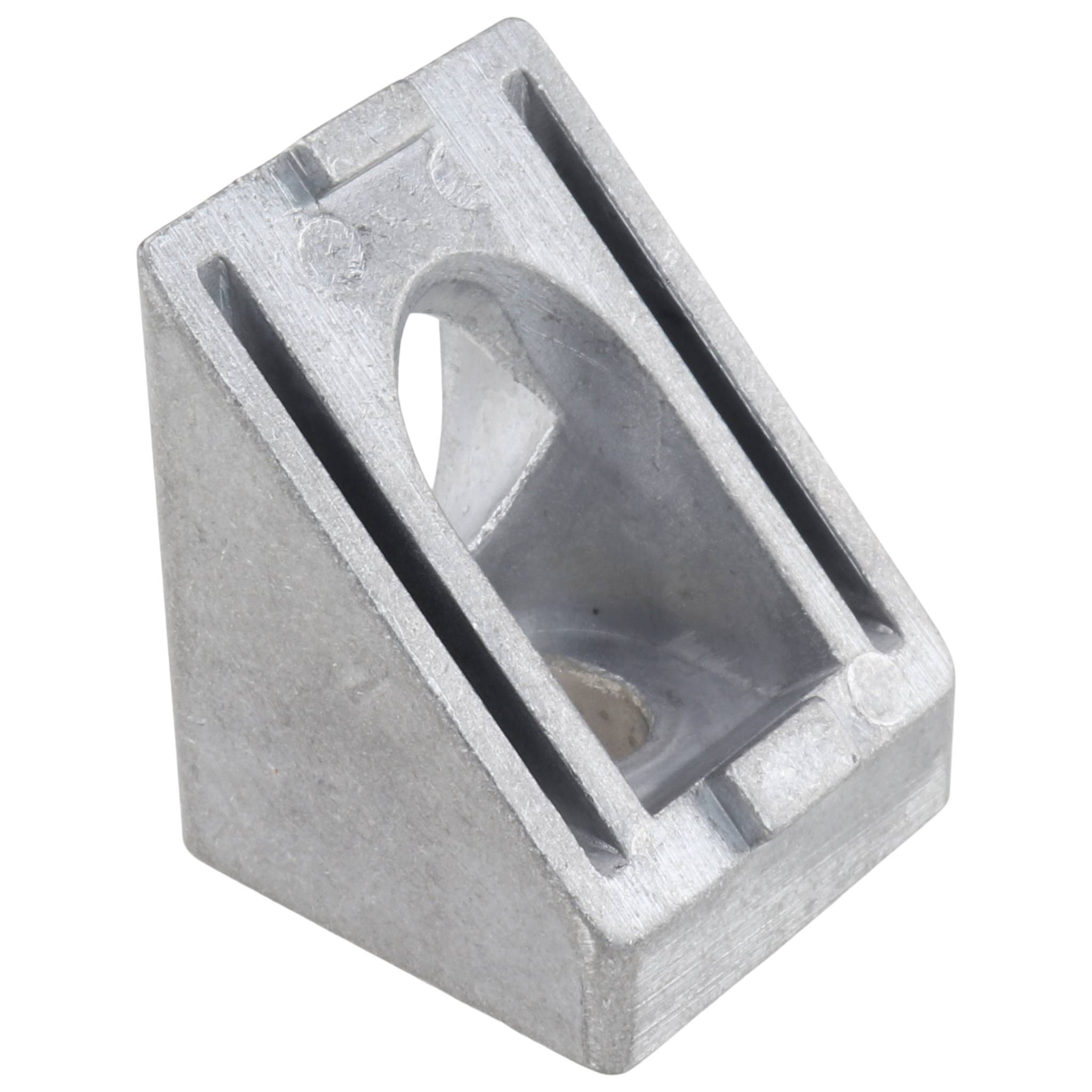 Verbinder, Winkelverbinder 45°, 30x30x30, Aluminiumdruckguß, blank, alufarbig