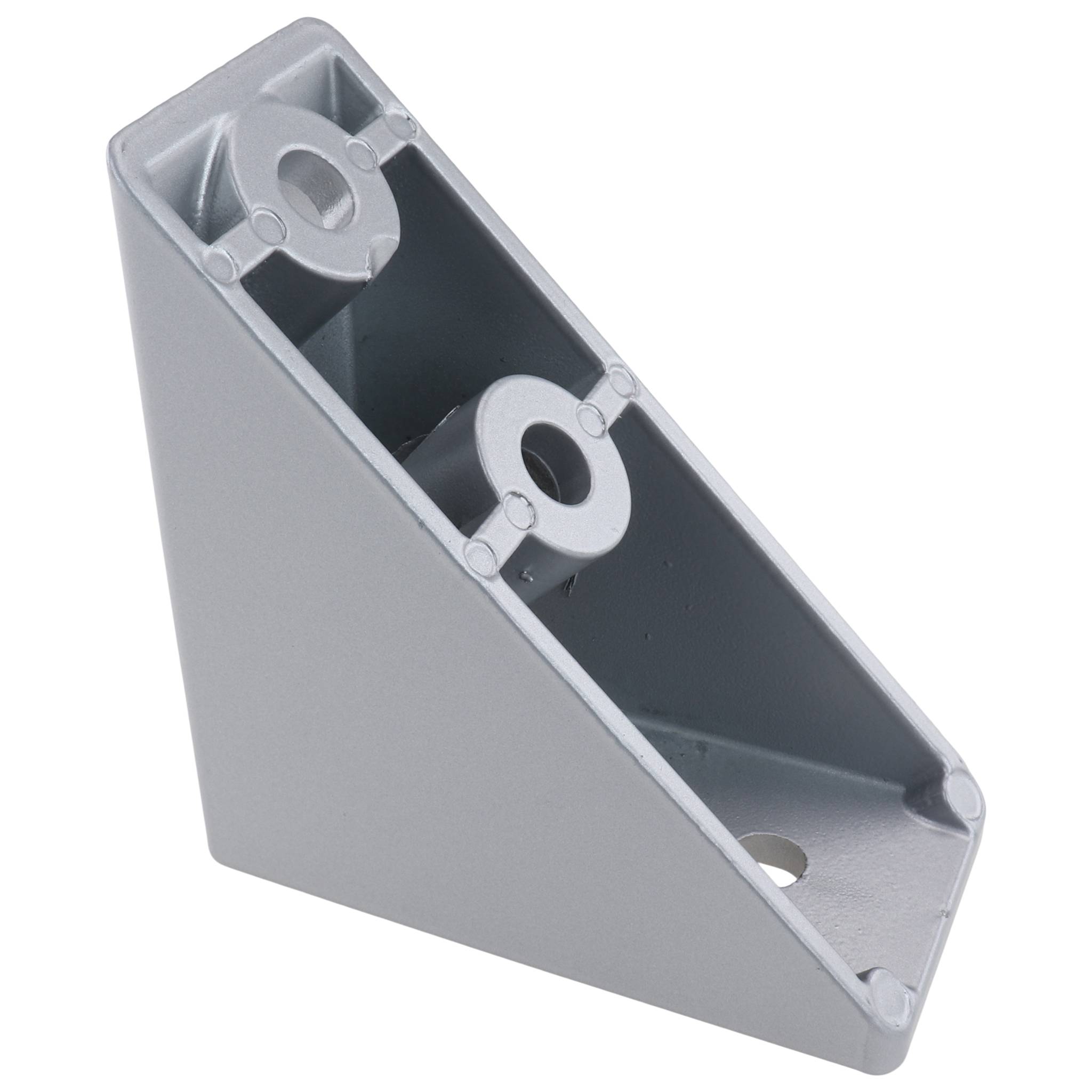 Verbinder, Winkelverbinder 45°, 40x40x80, Zink-Druckguß, pulverbeschichtet, alufarbig