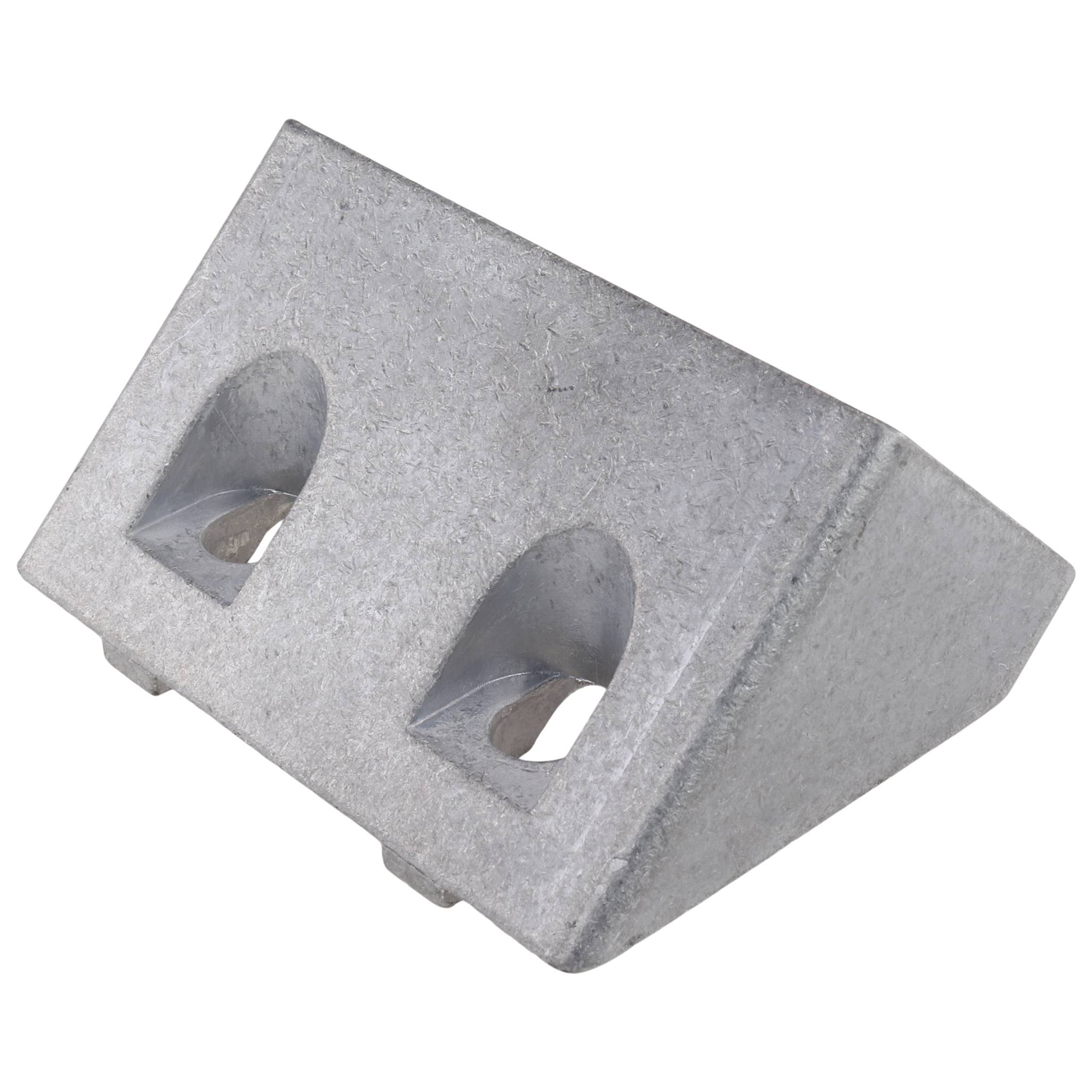 Verbinder, Winkelverbinder 45°, 80x40x40, Aluminiumdruckguß, blank, alufarbig