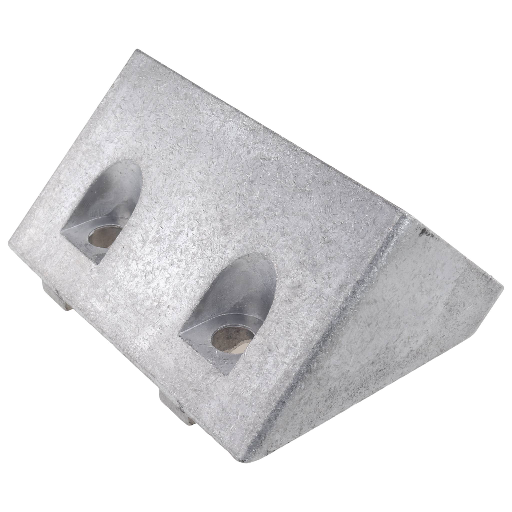 Verbinder, Winkelverbinder 45°, 90x45x45, Aluminiumdruckguß, blank, alufarbig