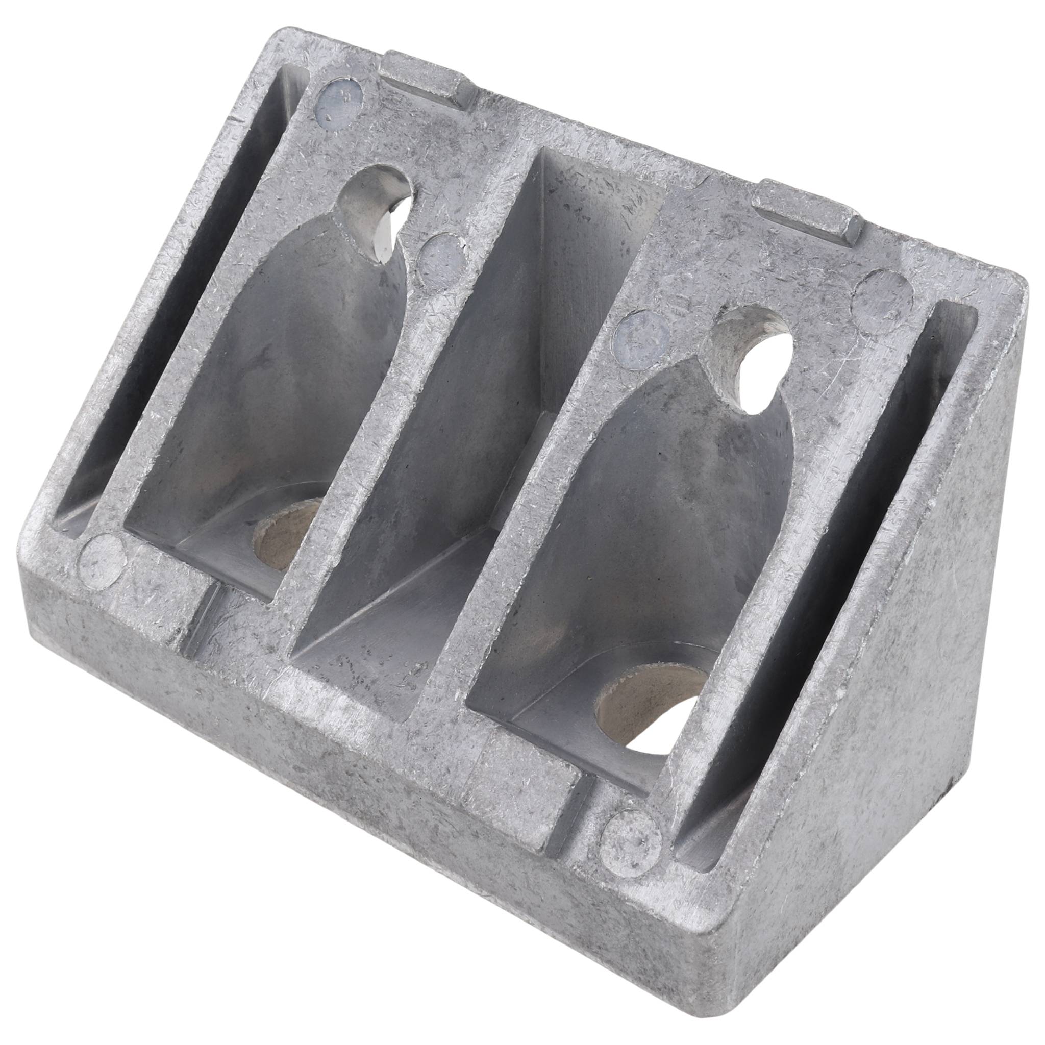 Verbinder, Winkelverbinder 45°, 90x45x45, Aluminiumdruckguß, blank, alufarbig