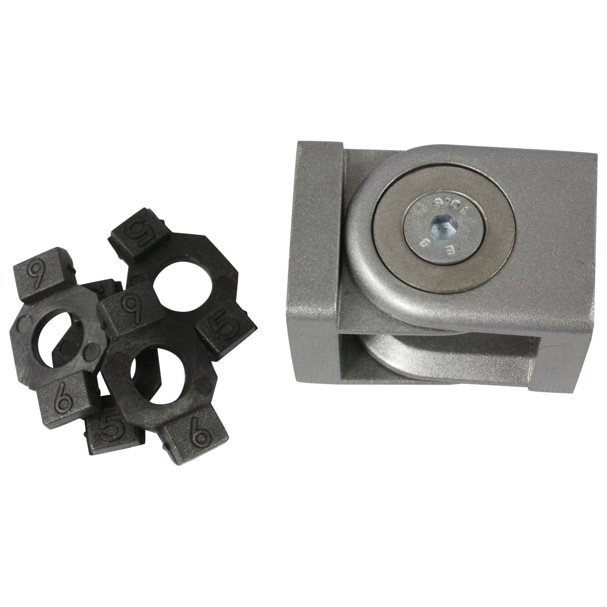 Gelenk, 20x20x30, Aluminiumdruckguß, pulverbeschichtet, alufarbig