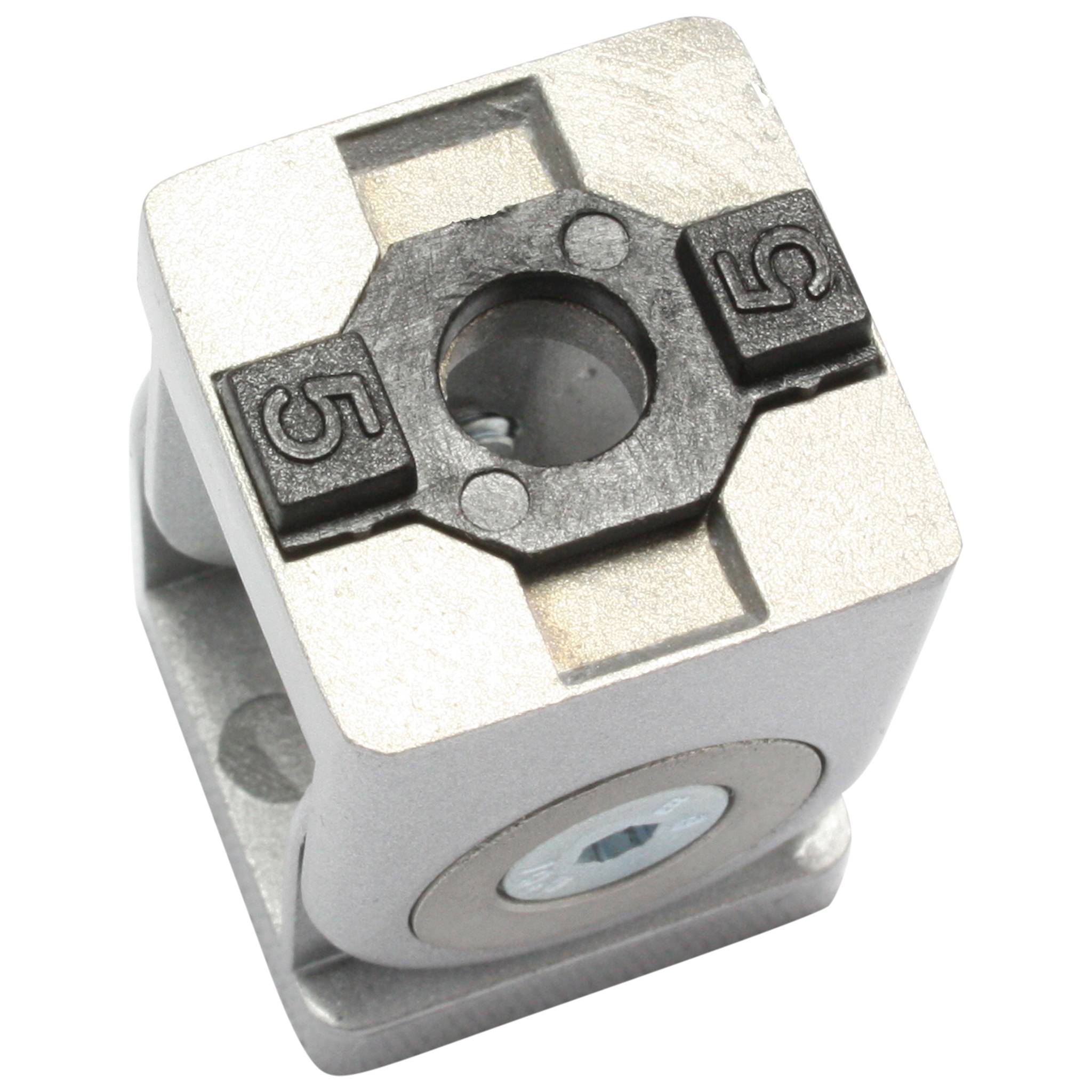 Gelenk, 20x20x30, Aluminiumdruckguß, pulverbeschichtet, alufarbig