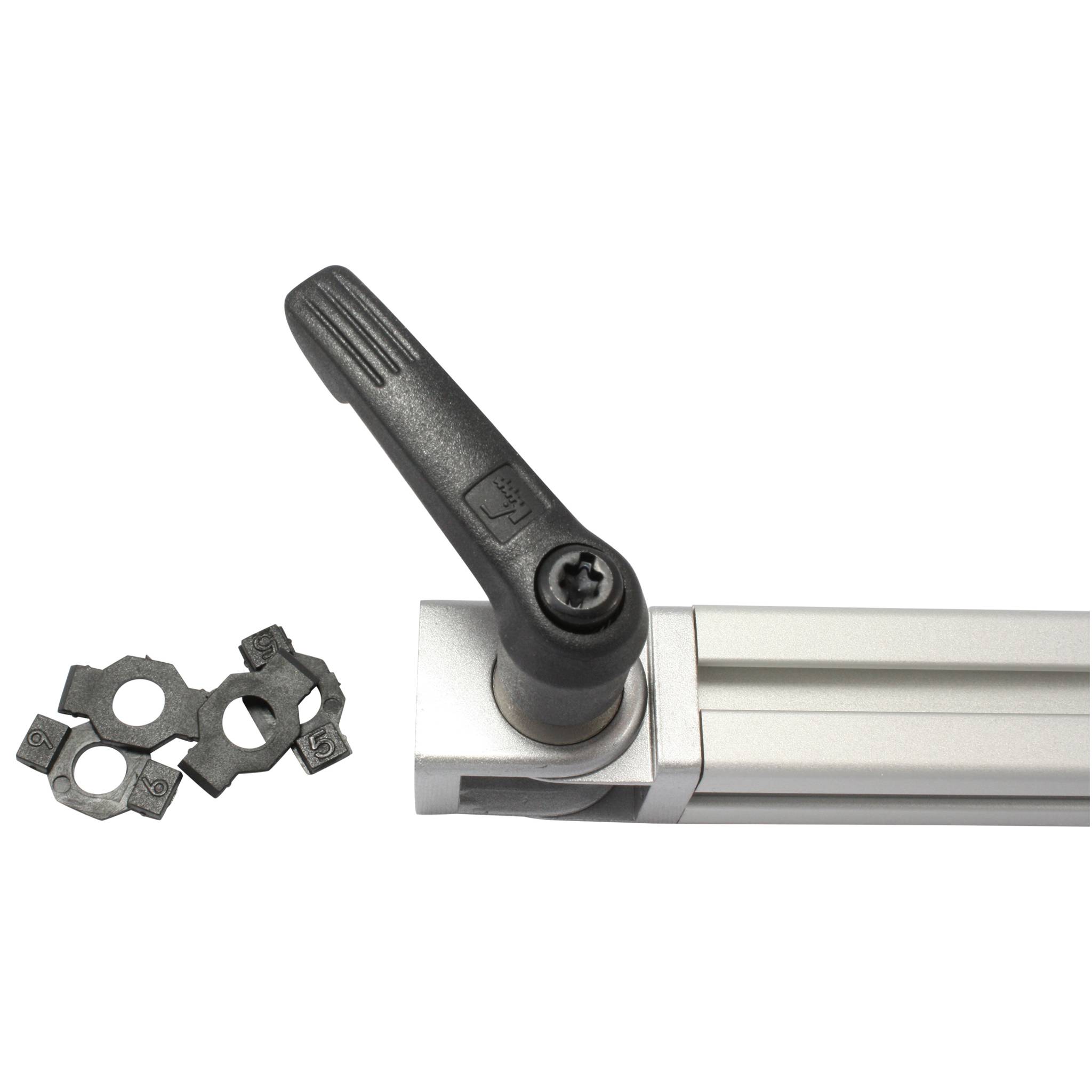 Gelenk, 20x20x30, Aluminiumdruckguß, pulverbeschichtet, alufarbig