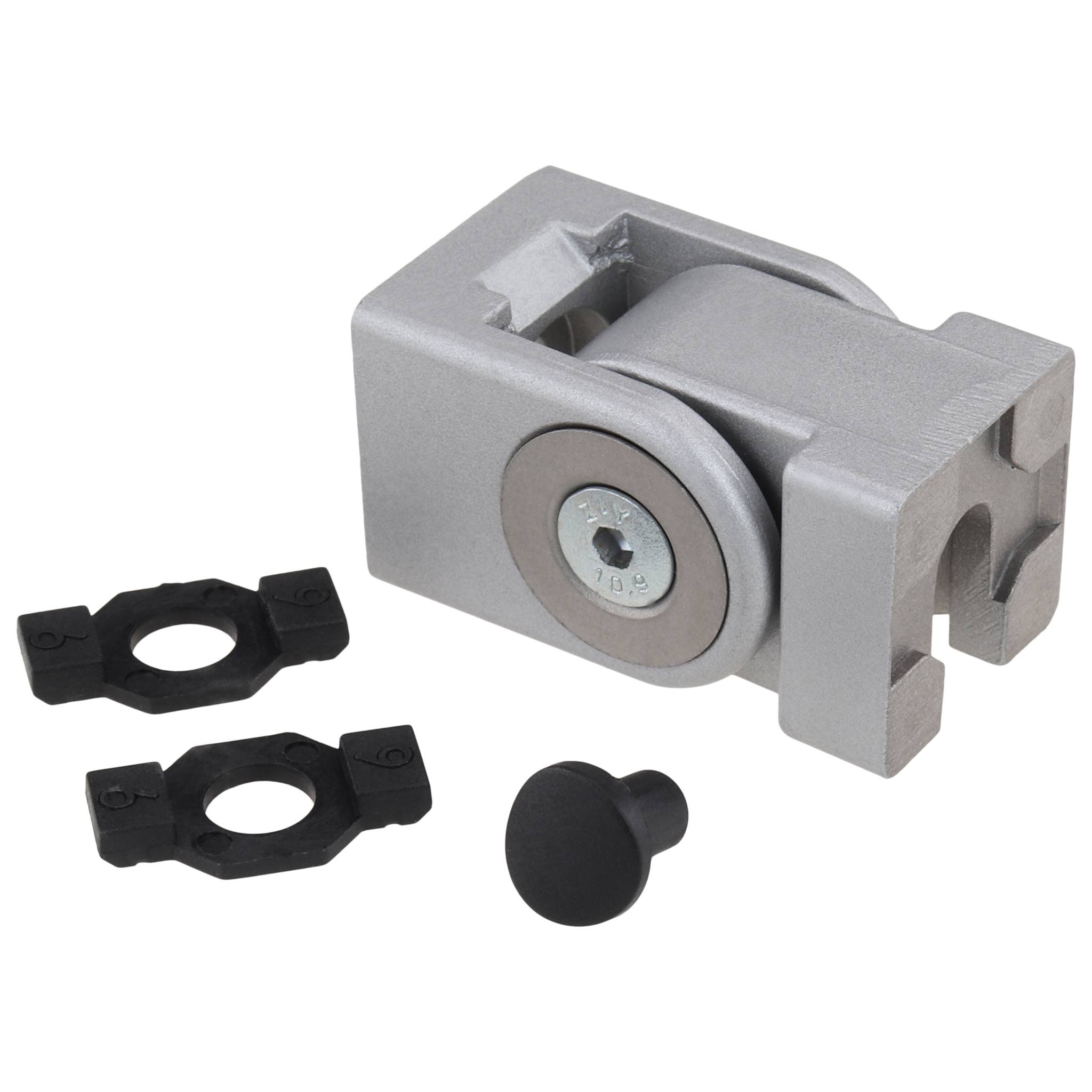 Gelenk, 20x20x30, Aluminiumdruckguß, pulverbeschichtet, alufarbig