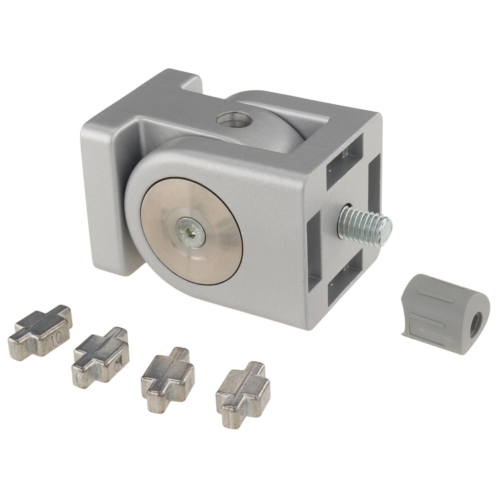 Gelenk, 40x40x60, Aluminiumdruckguß, pulverbeschichtet, alufarbig