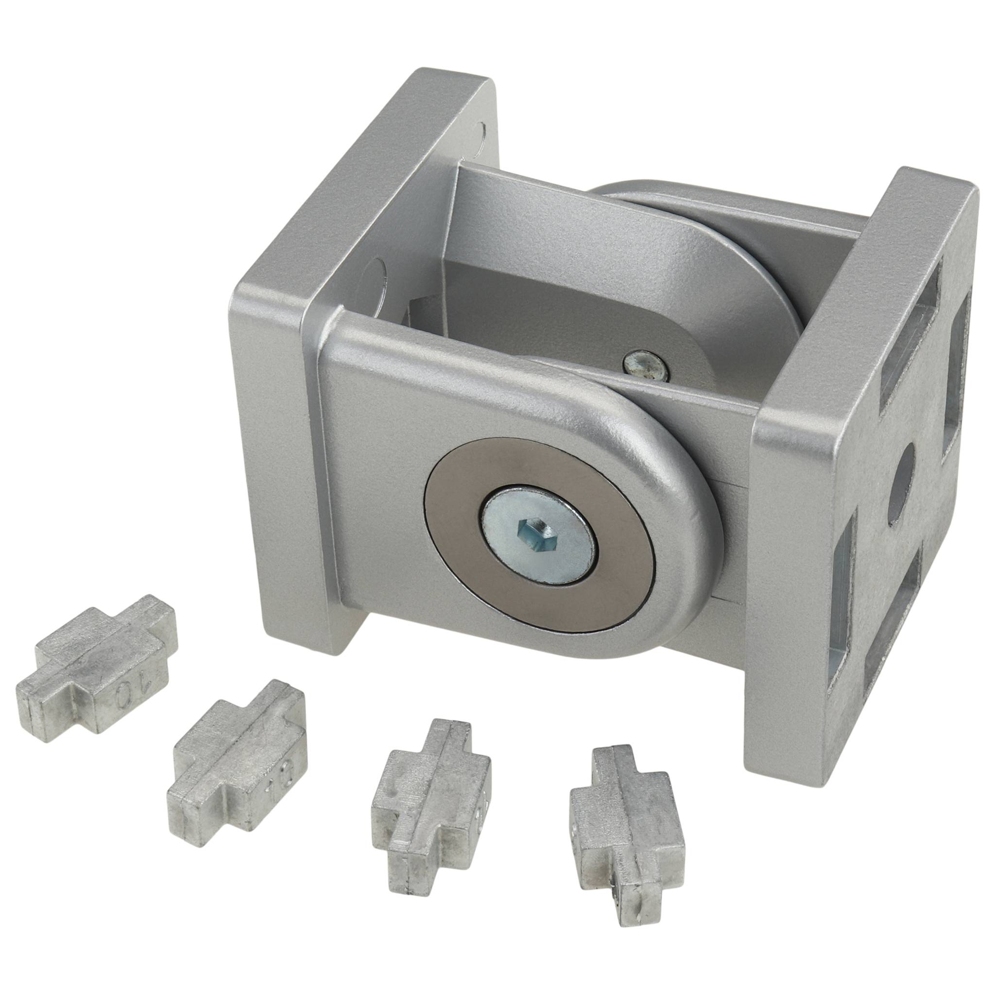 Gelenk, 45x45x60, Zink-Druckguß, pulverbeschichtet, alufarbig