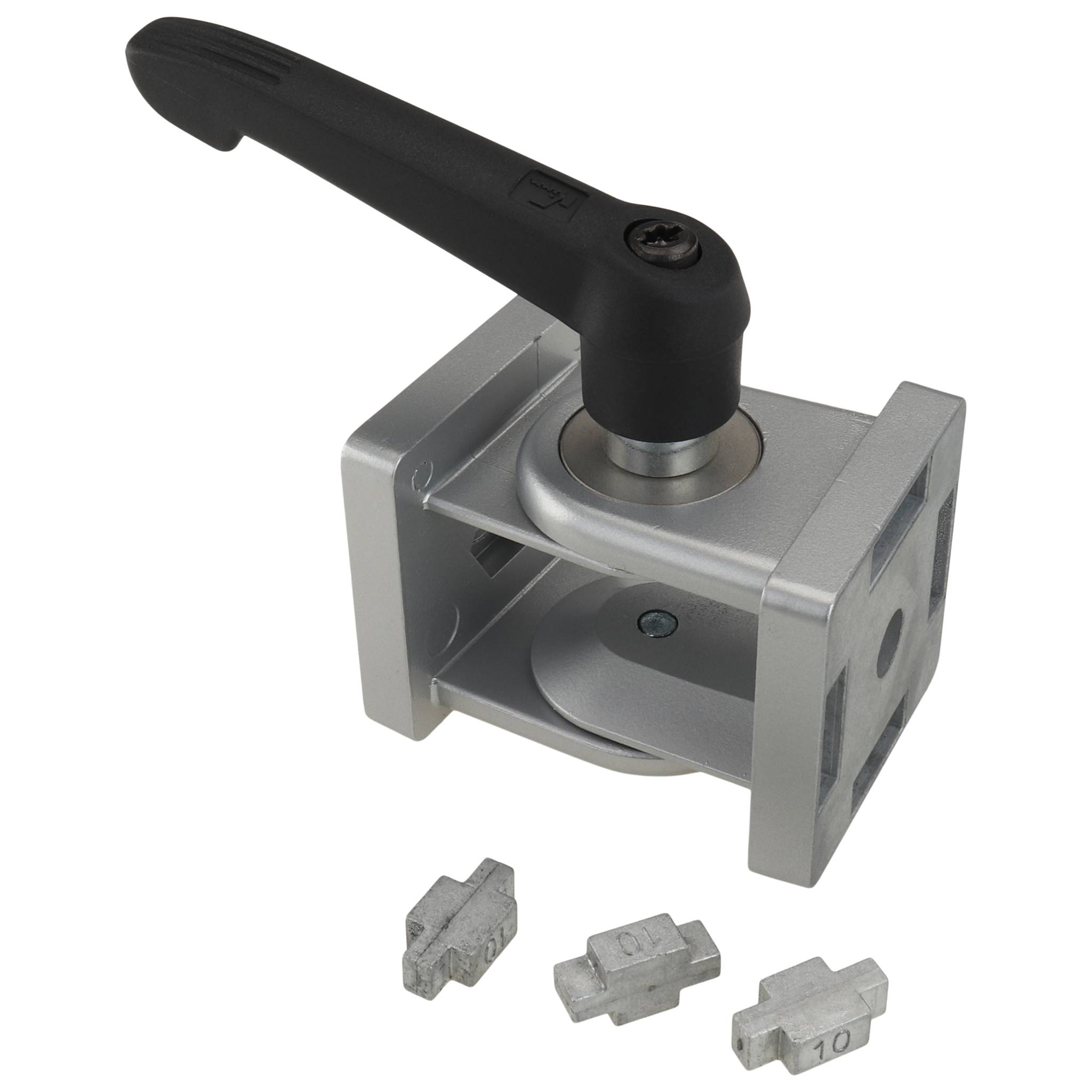 Gelenk, 45x45x60, Zink-Druckguß, pulverbeschichtet, alufarbig