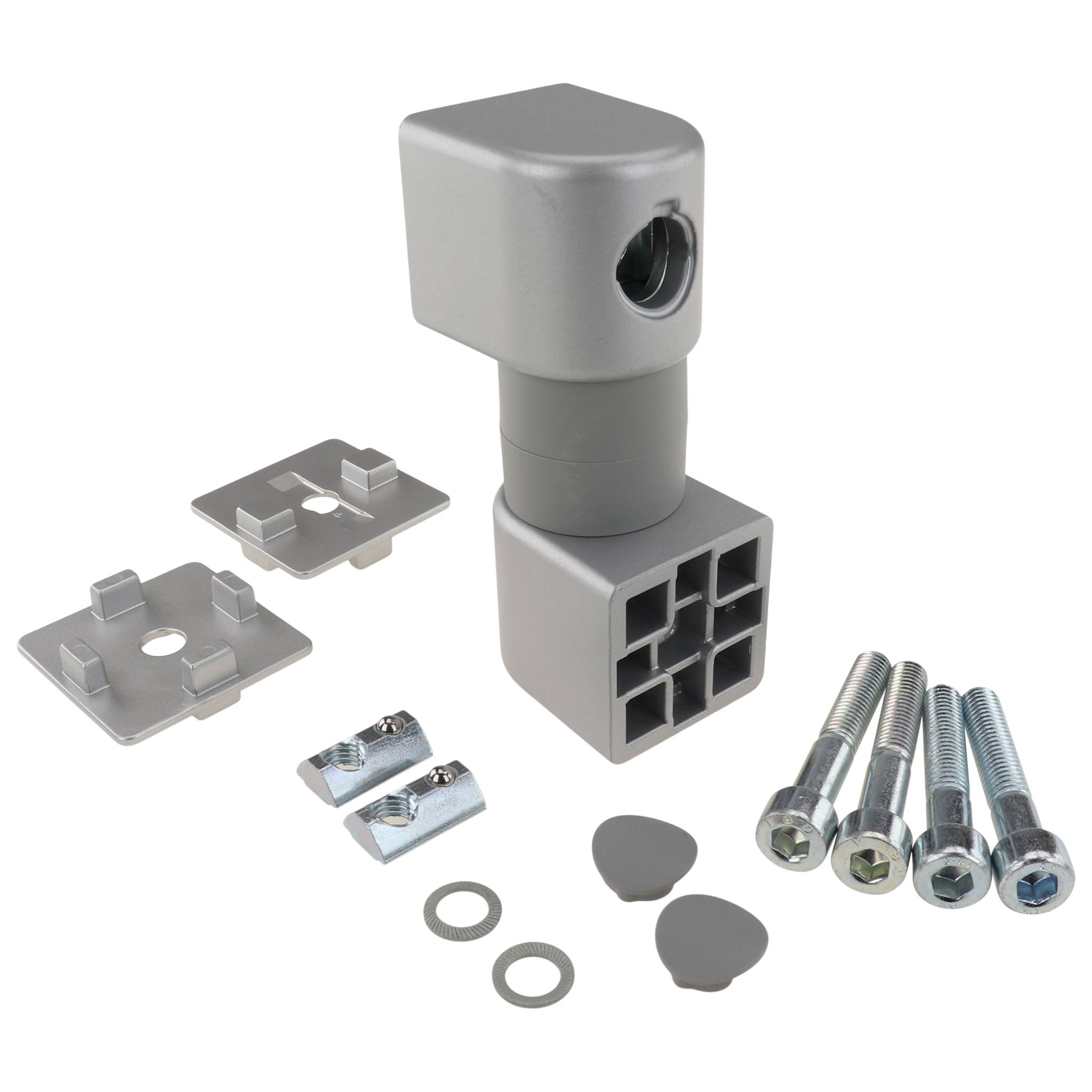 Friktionsgelenk, 40x60x110, Aluminiumdruckguß, lackiert, alufarbig