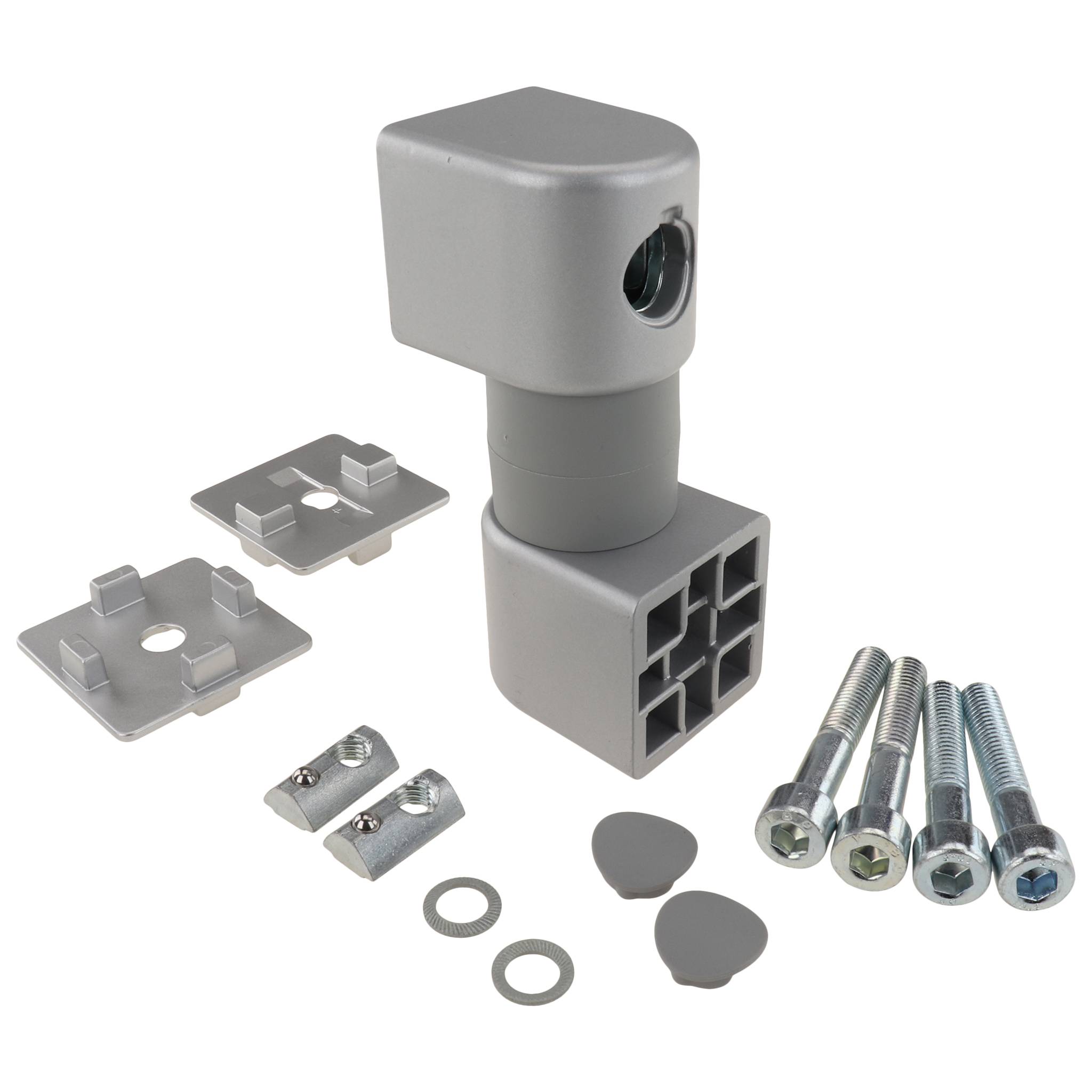 Friktionsgelenk, 40x60x110, Aluminiumdruckguß, lackiert, alufarbig