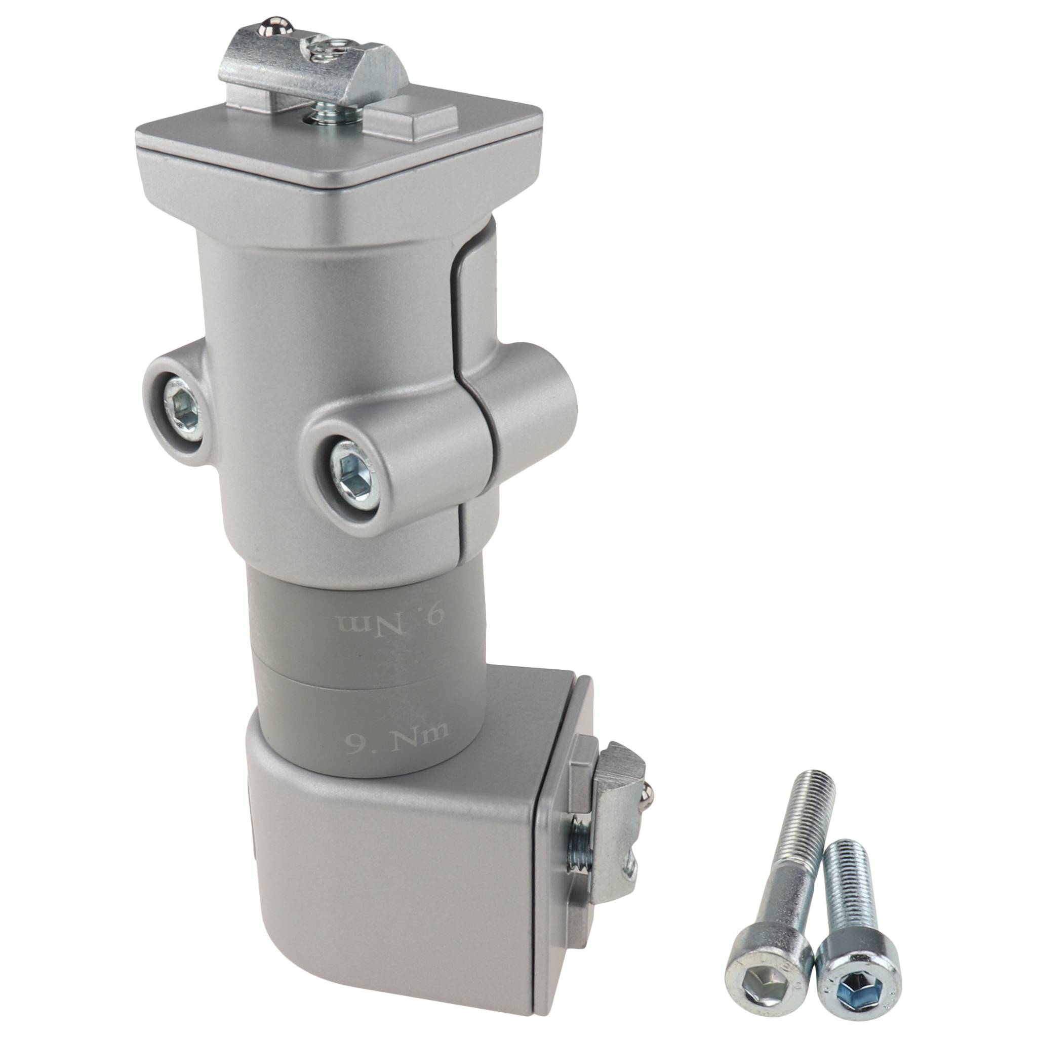 Anschluß-Friktionsgelenk, 40x40x130, Aluminiumdruckguß, lackiert, alufarbig