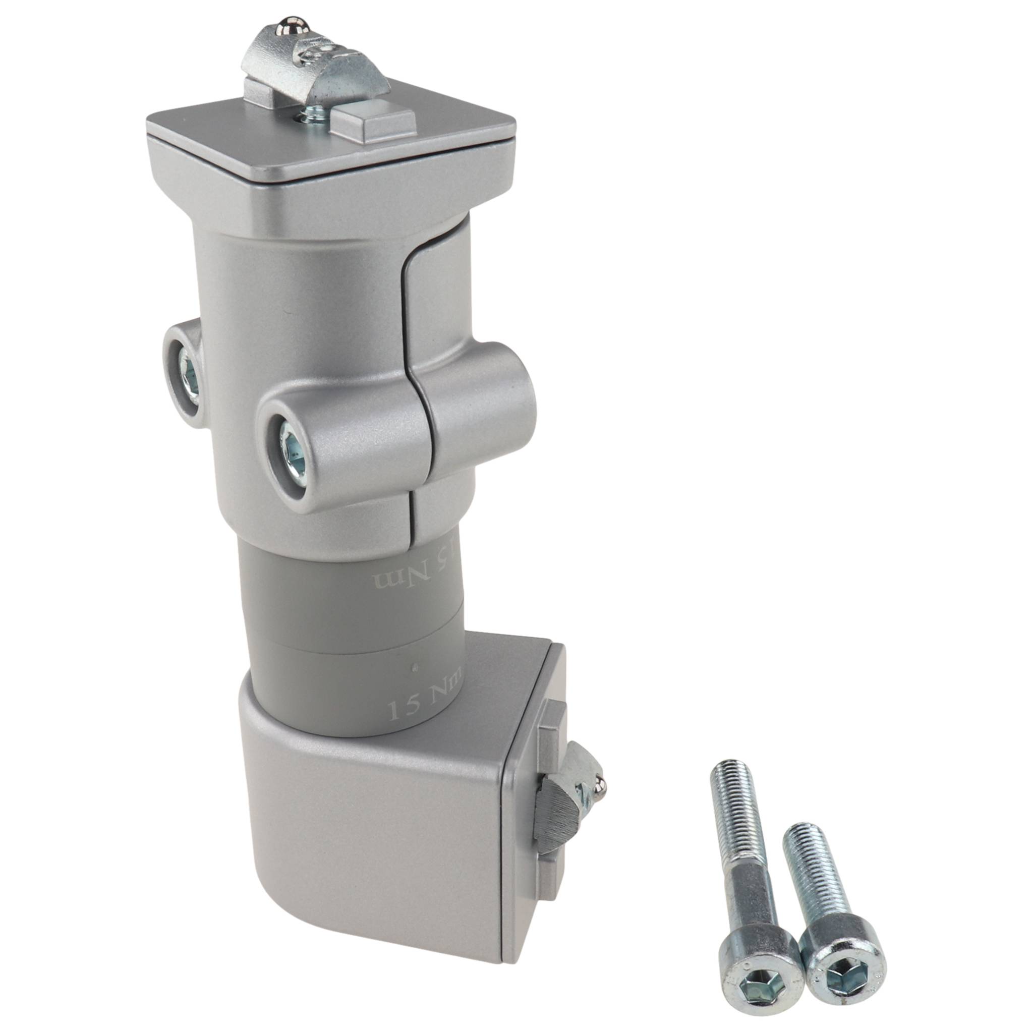 Anschluß-Friktionsgelenk, 40x40x130, Aluminiumdruckguß, lackiert, alufarbig