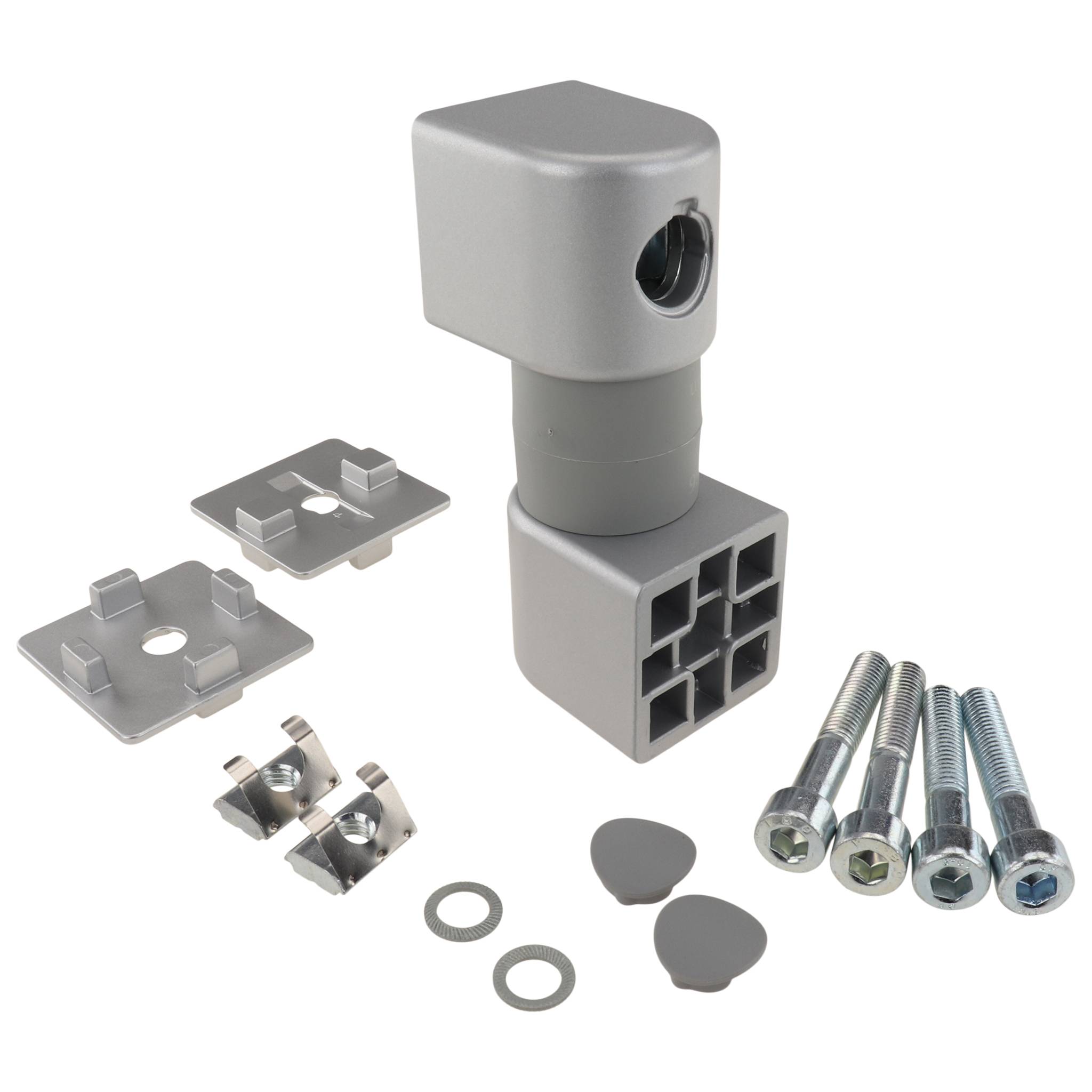 Friktionsgelenk, 40x40x110, Aluminiumdruckguß, lackiert, alufarbig