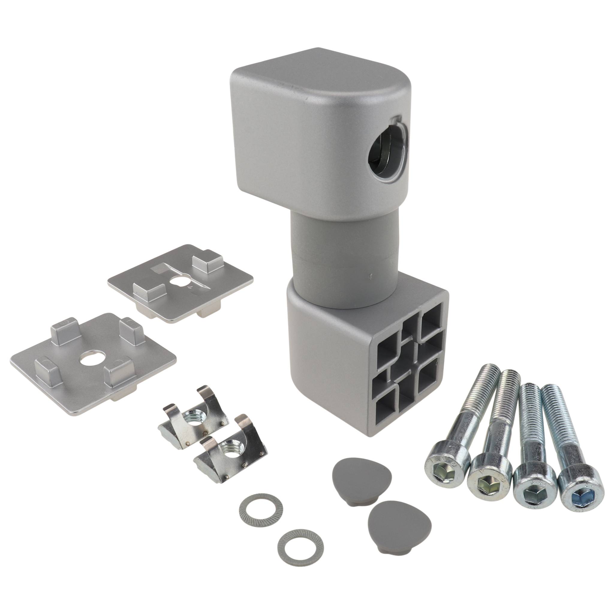 Friktionsgelenk, 40x40x110, Aluminiumdruckguß, lackiert, alufarbig