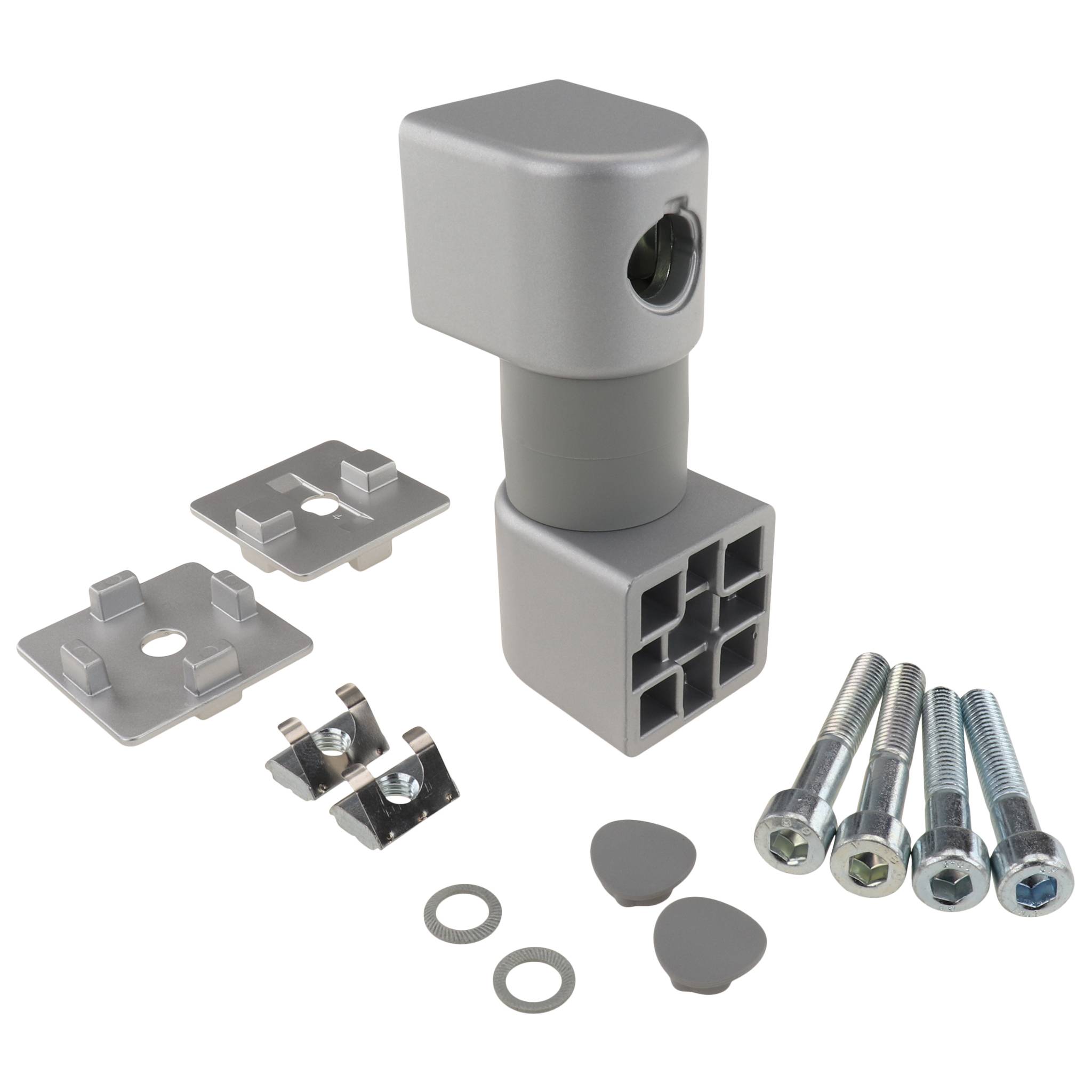 Friktionsgelenk, 40x40x110, Aluminiumdruckguß, lackiert, alufarbig