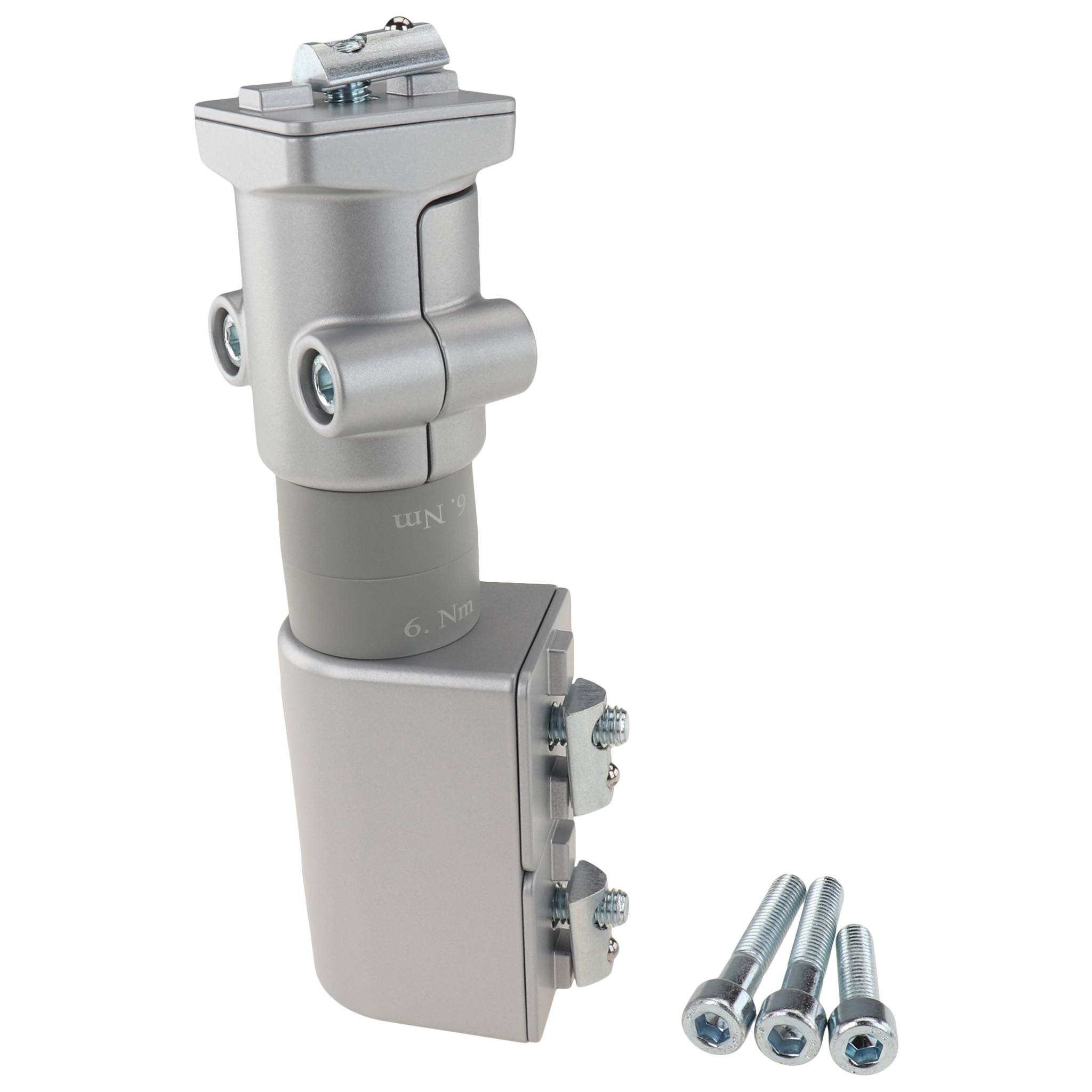 Anschluß-Friktionsgelenk, 40x40x185, Aluminiumdruckguß, lackiert, alufarbig