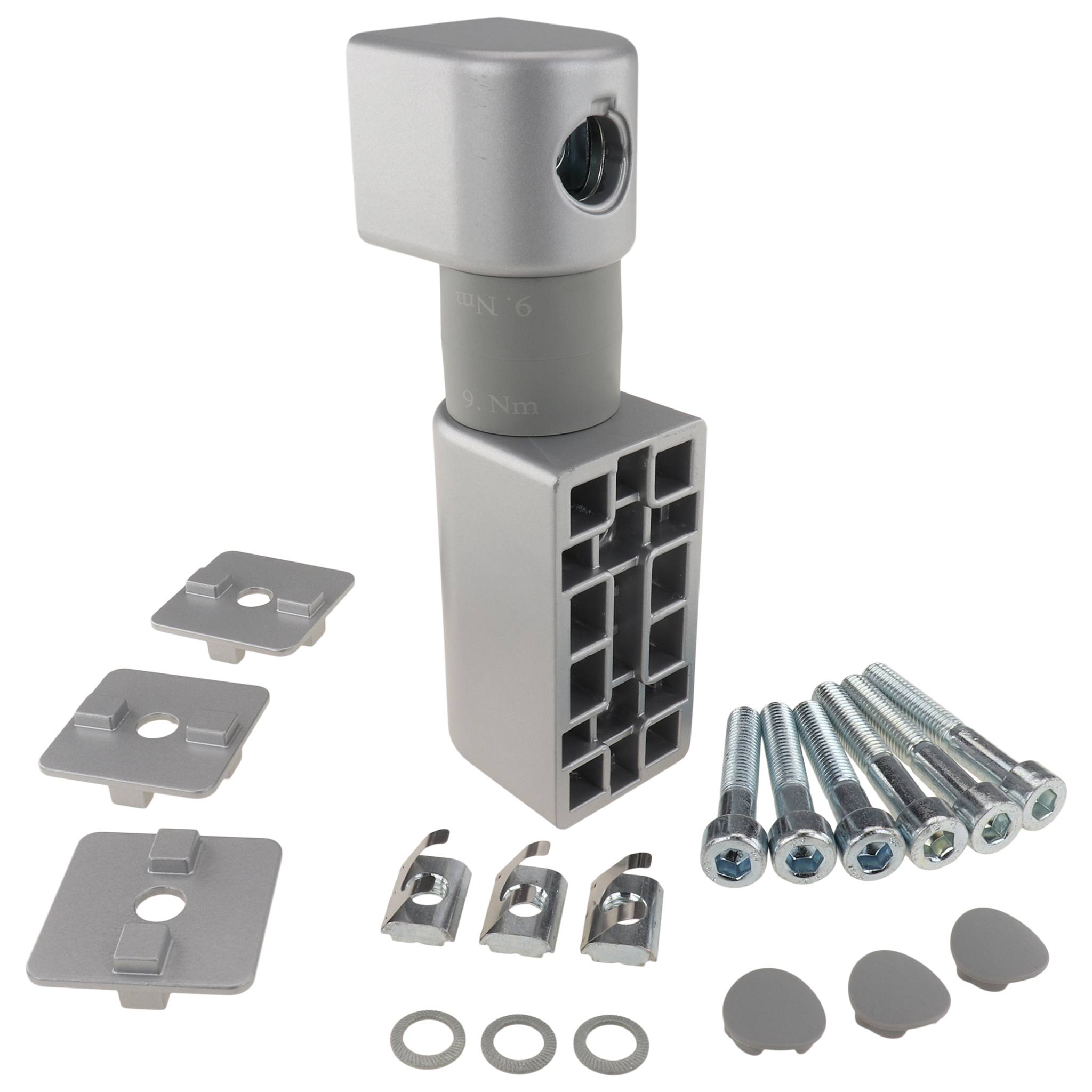 Friktionsgelenk, 40x40x150, Aluminiumdruckguß, lackiert, alufarbig