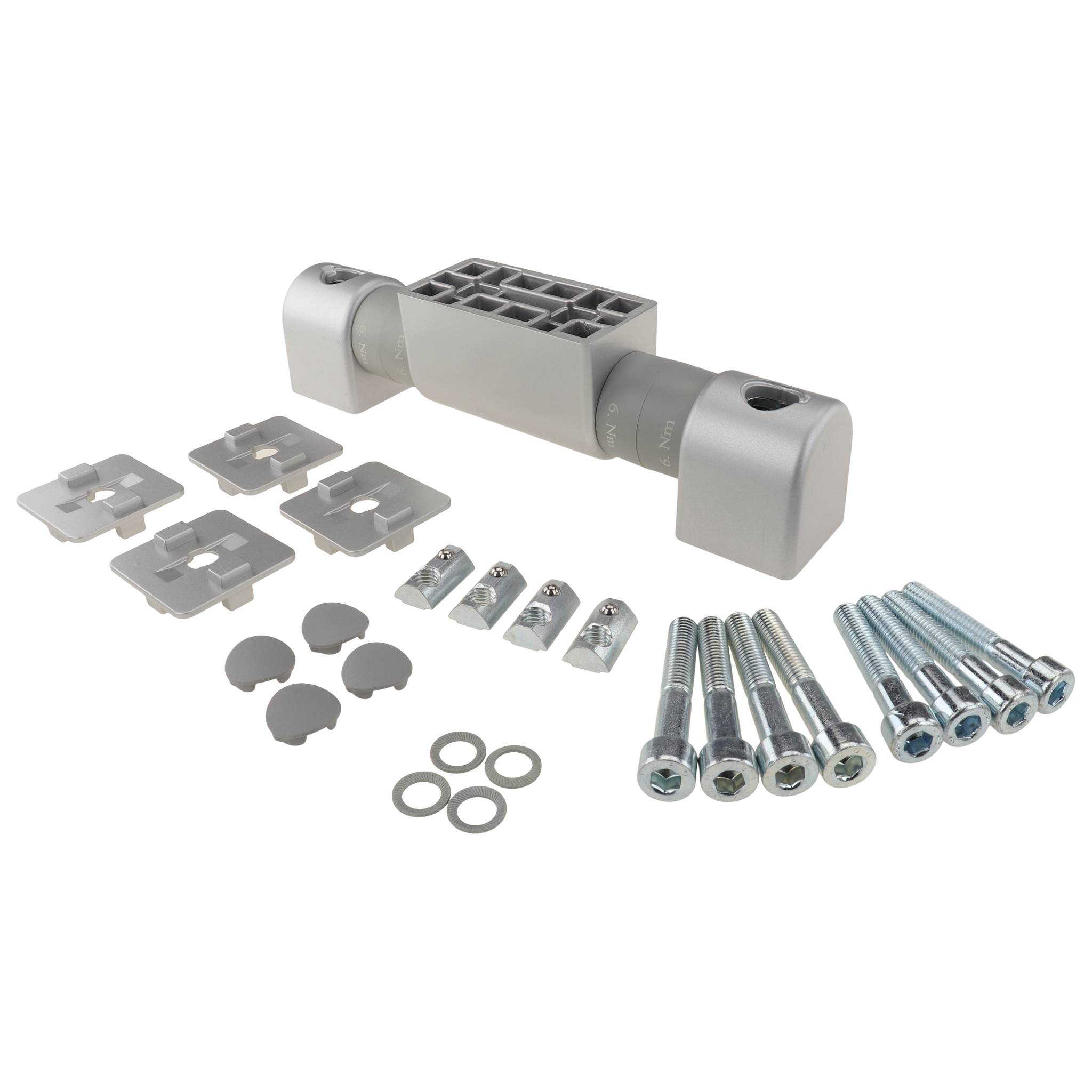 Friktionsgelenk, 40x40x220, Aluminiumdruckguß, lackiert, alufarbig