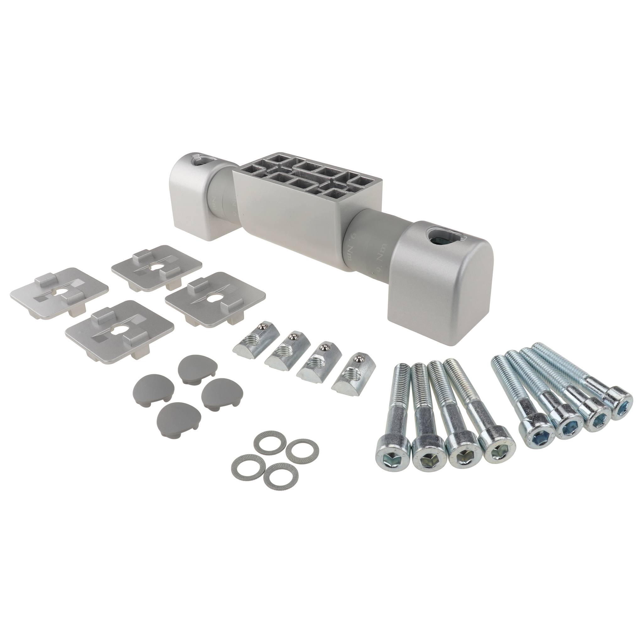 Friktionsgelenk, 40x40x220, Aluminiumdruckguß, lackiert, alufarbig