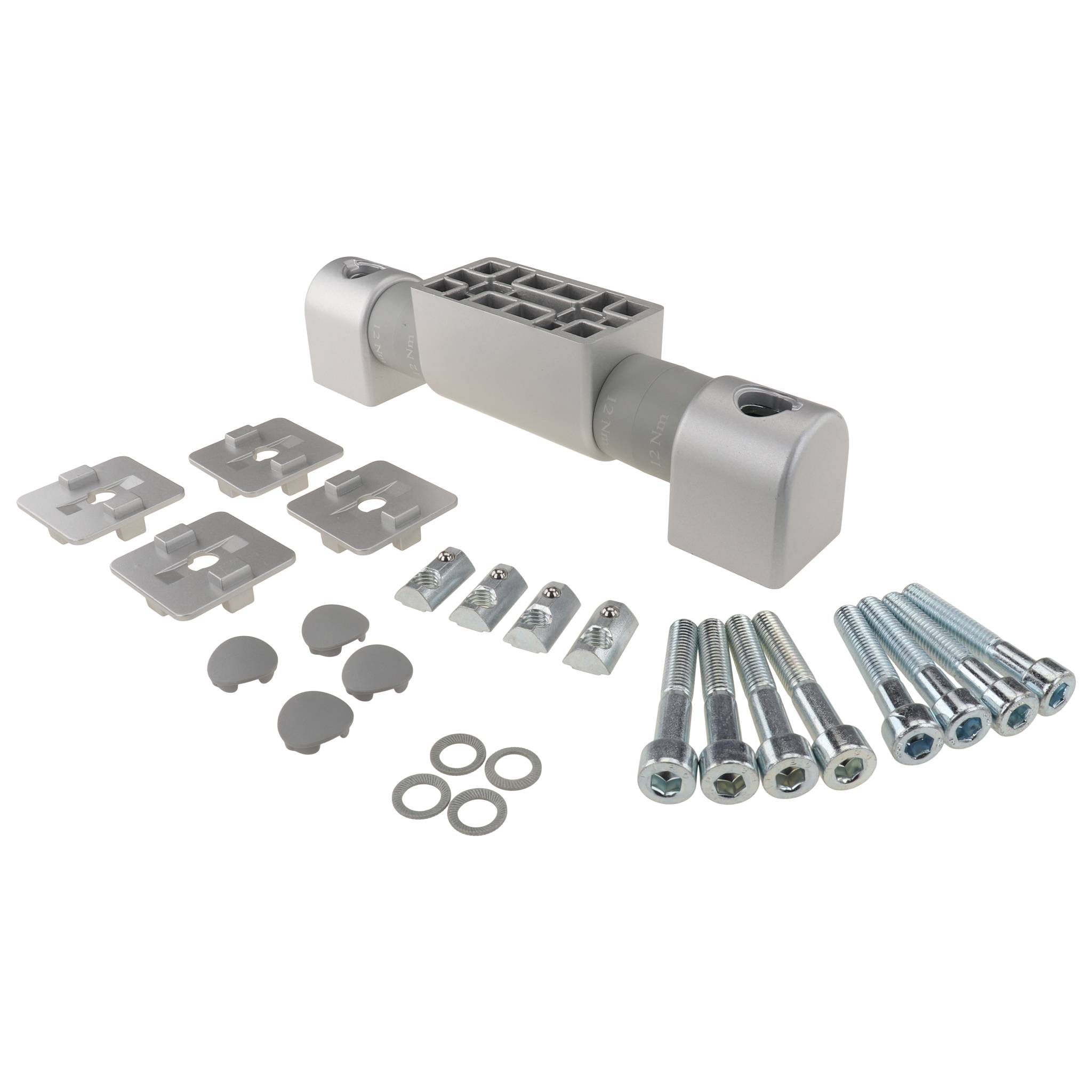 Friktionsgelenk, 40x40x220, Aluminiumdruckguß, lackiert, alufarbig