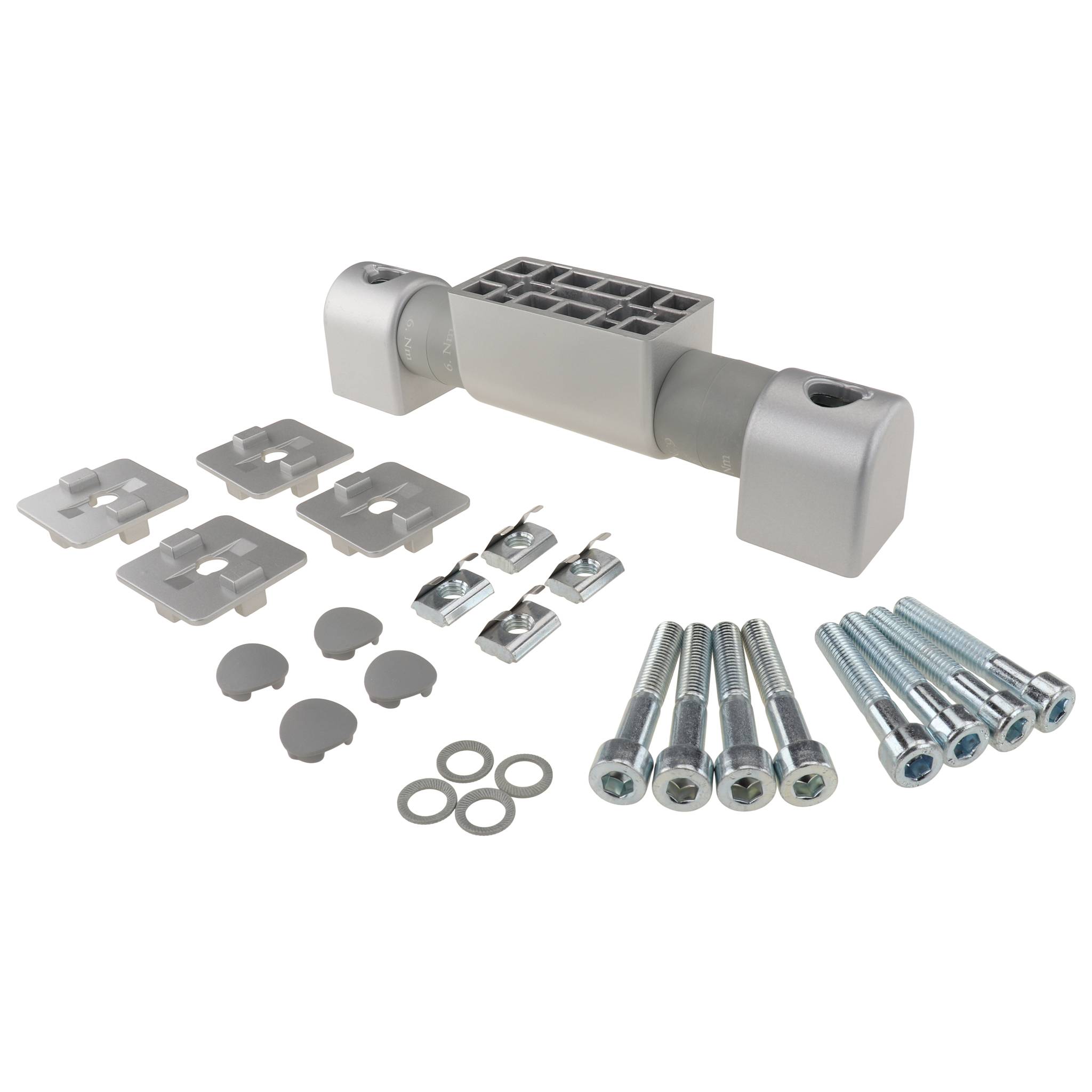 Friktionsgelenk, 40x40x220, Aluminiumdruckguß, lackiert, alufarbig