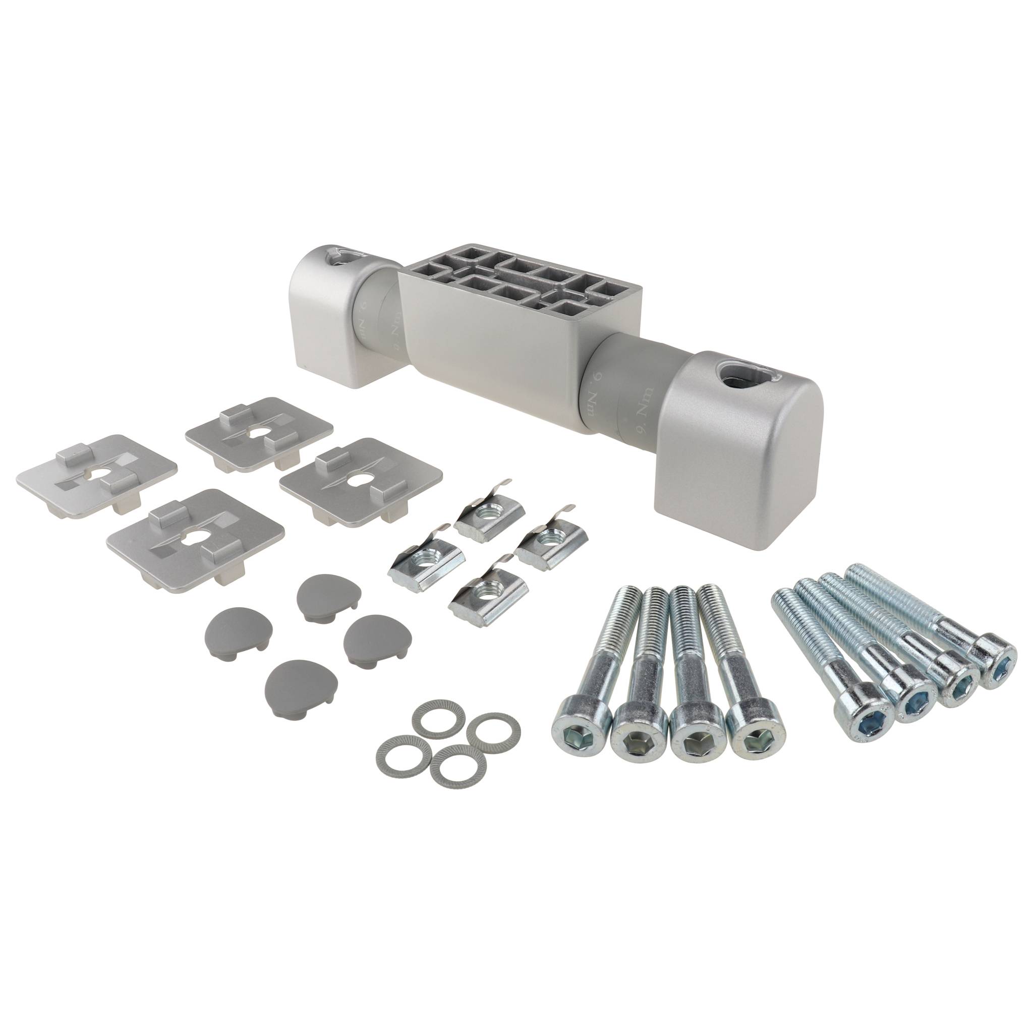 Friktionsgelenk, 40x40x220, Aluminiumdruckguß, lackiert, alufarbig